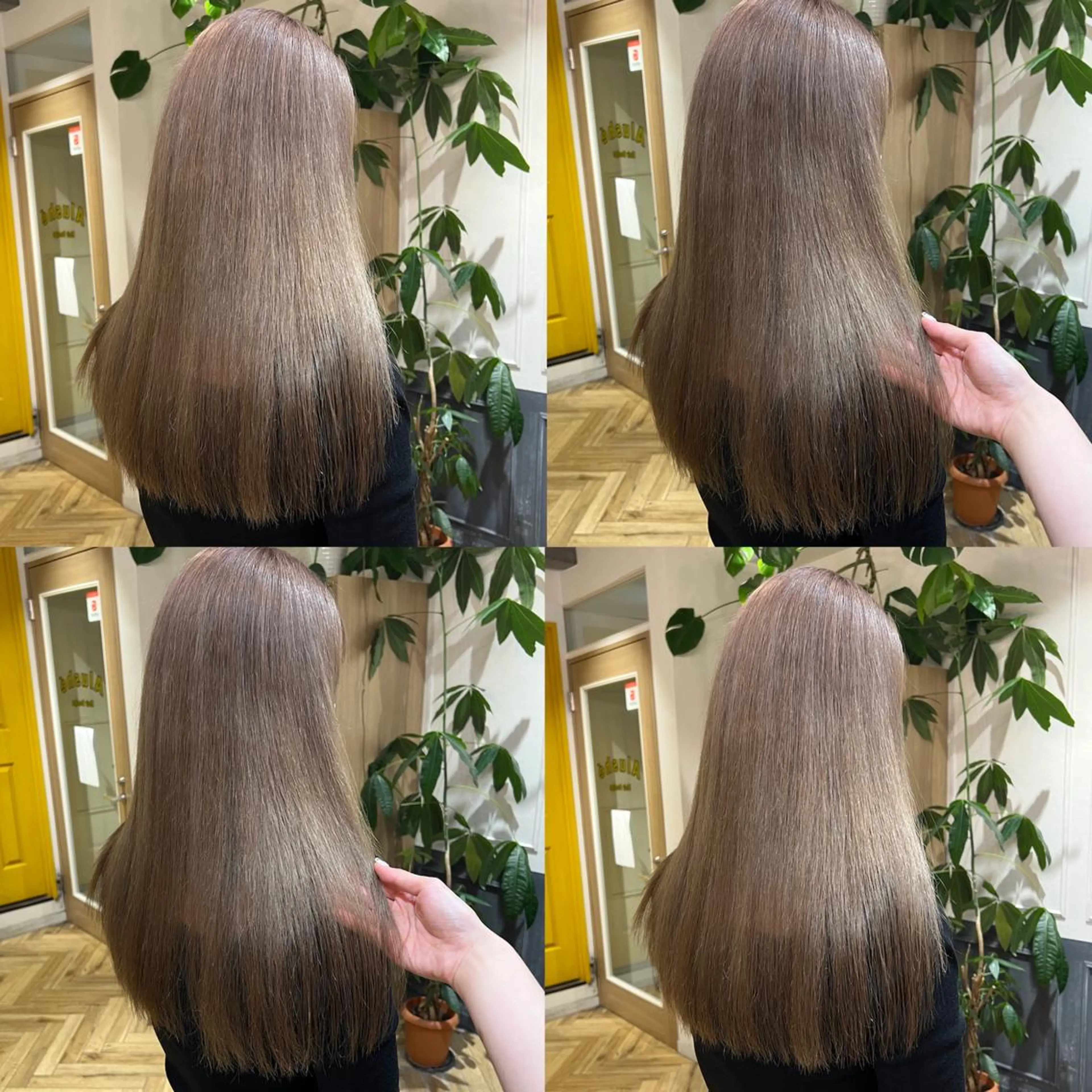 ロング カラー グレージュ 艶カラー/韓国顔周り 🎀mamiのヘアスタイル