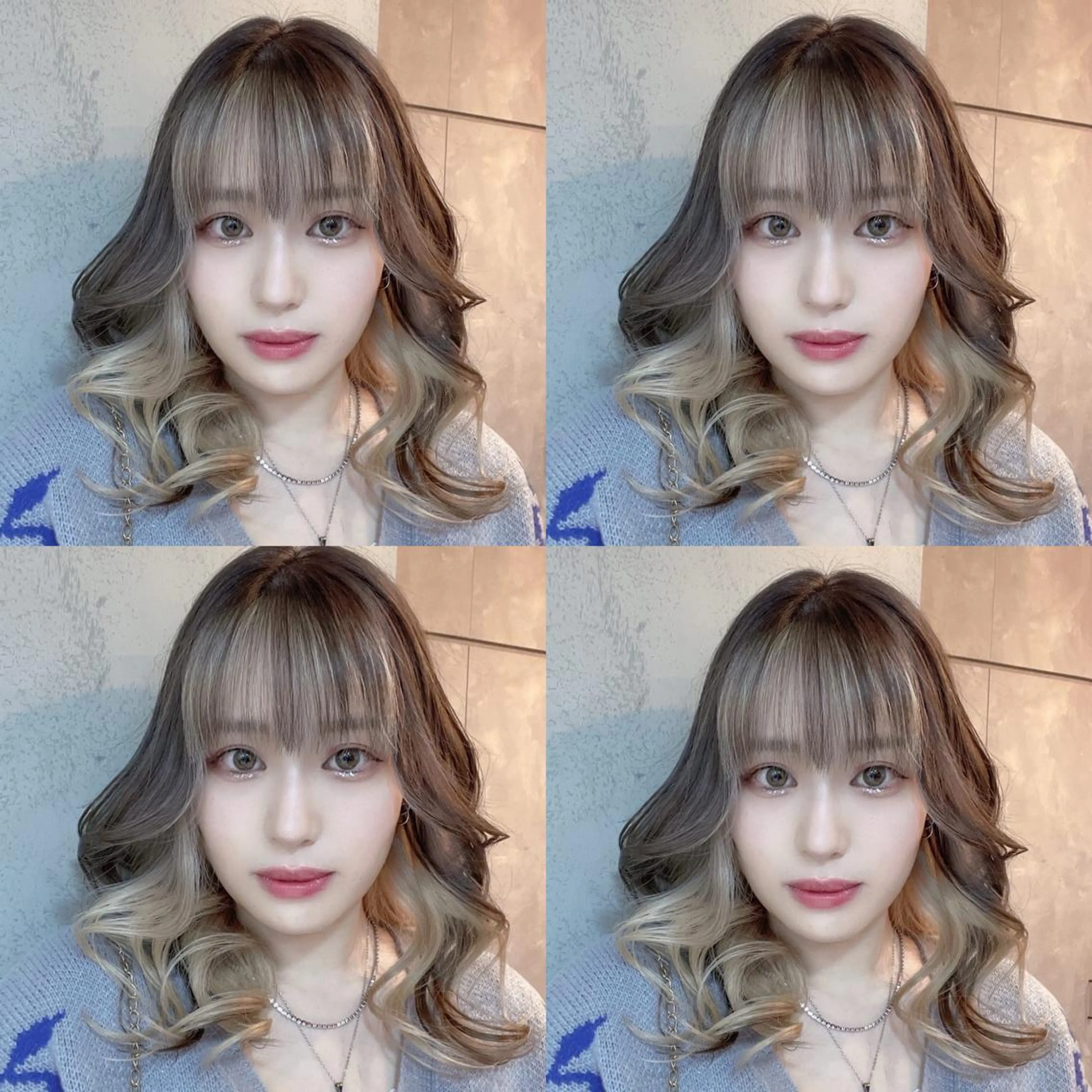 セミロング カラー カット ヘアカラー トリートメント ヘアセット 💜ハイトーン💛 マジカルかいちゃんのヘアスタイル