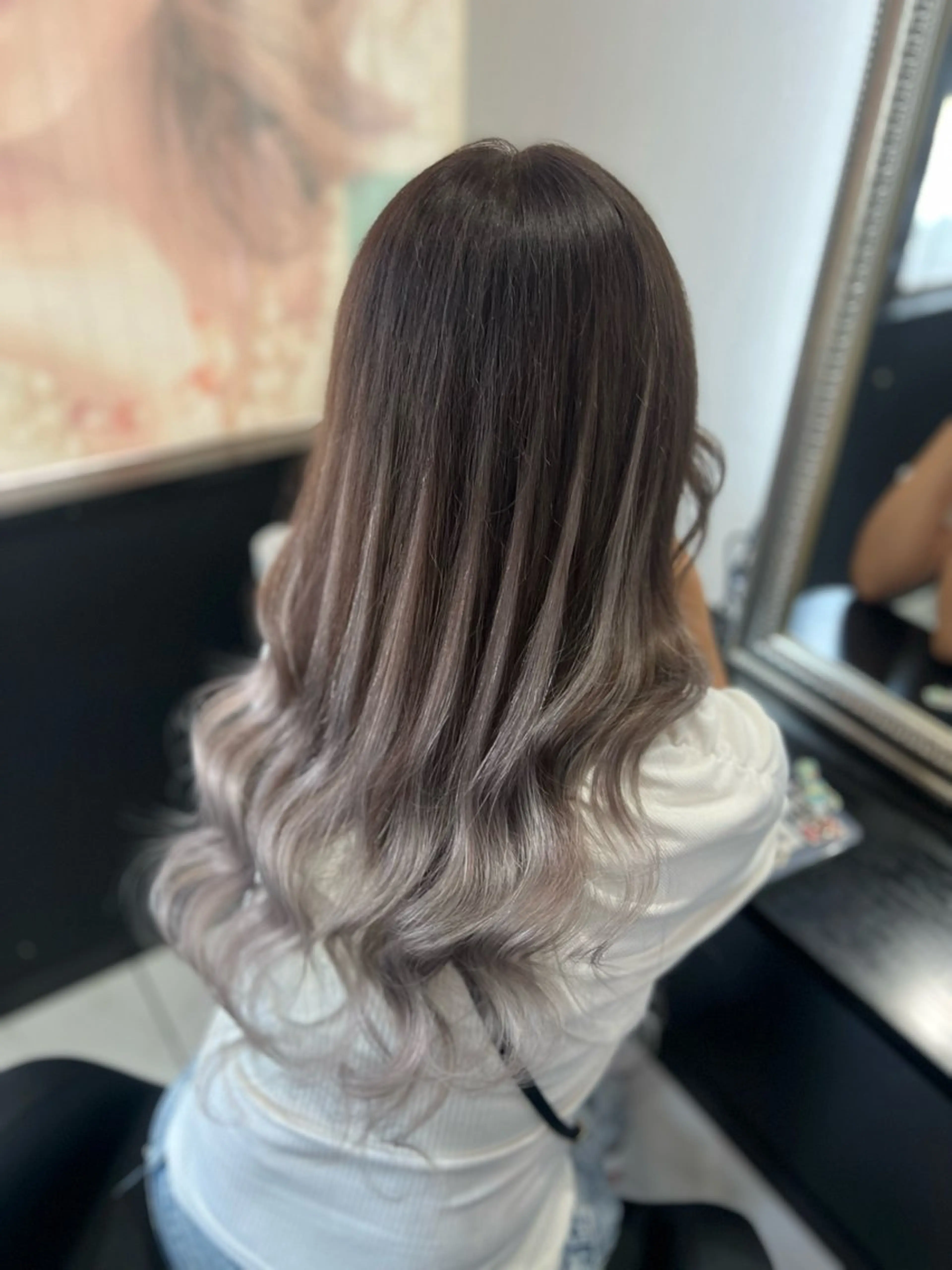 ロング カラー プルエクステ ハイライトカラー メッシュ エクステ ハイライト ヘアカラー トリートメント エクステ YUDU🍊 germe/ジェルムのヘアスタイル