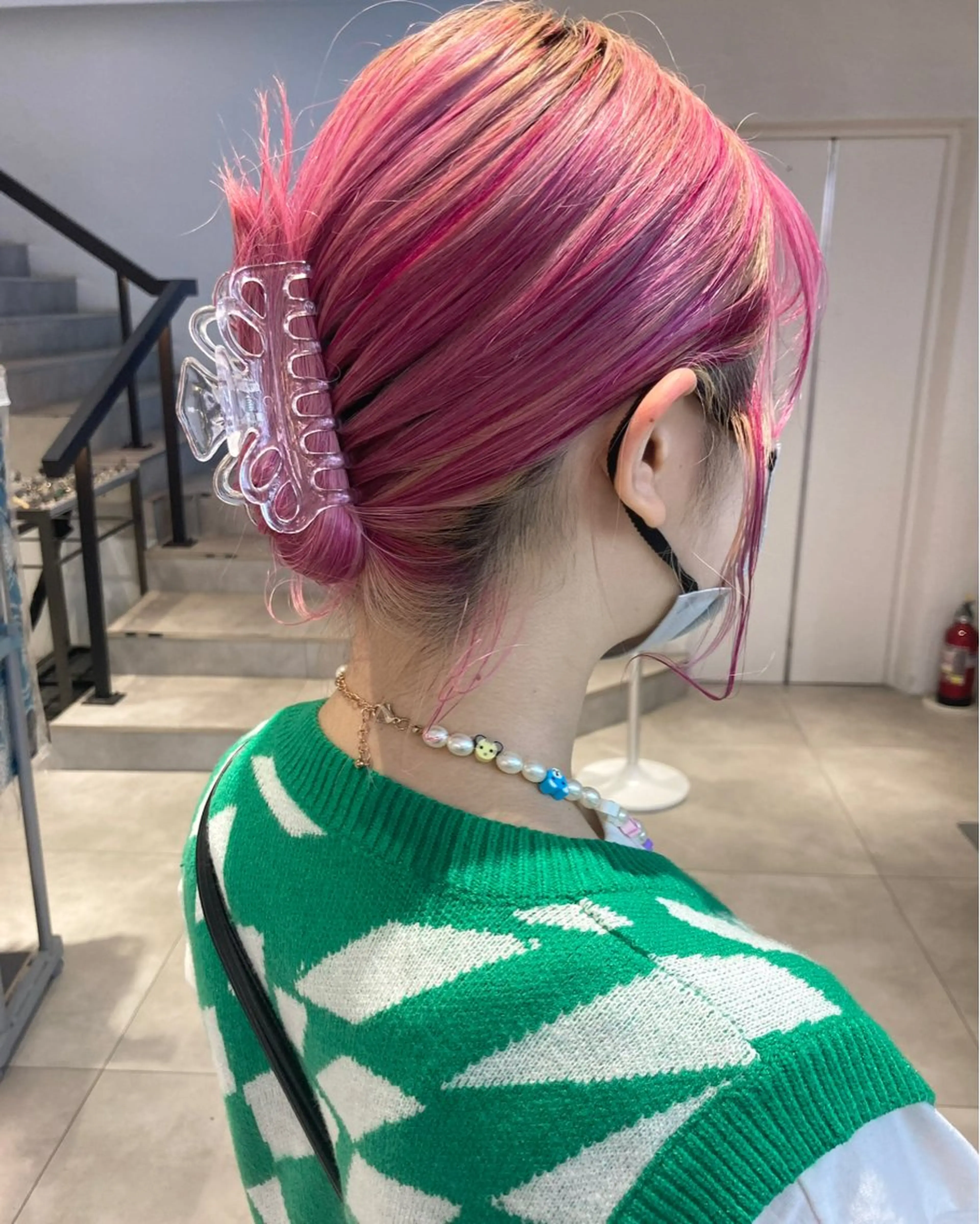 ミディアム カラー デザインカラー ピンクカラー ちょめ/八王子 ZEST emuのヘアスタイル