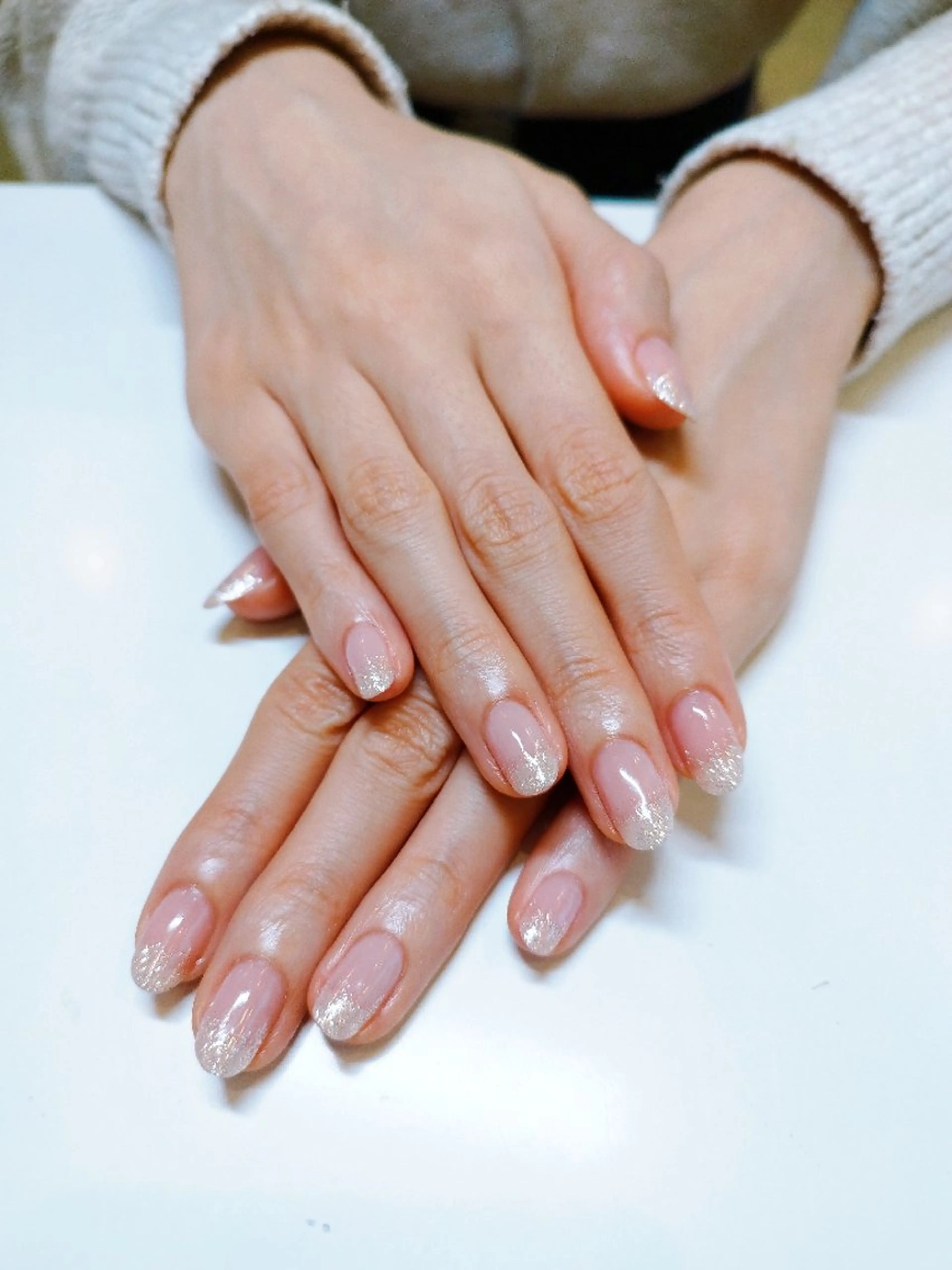 ネイル グラデーション ピンク シルバー YOCO ネイルのネイルデザイン