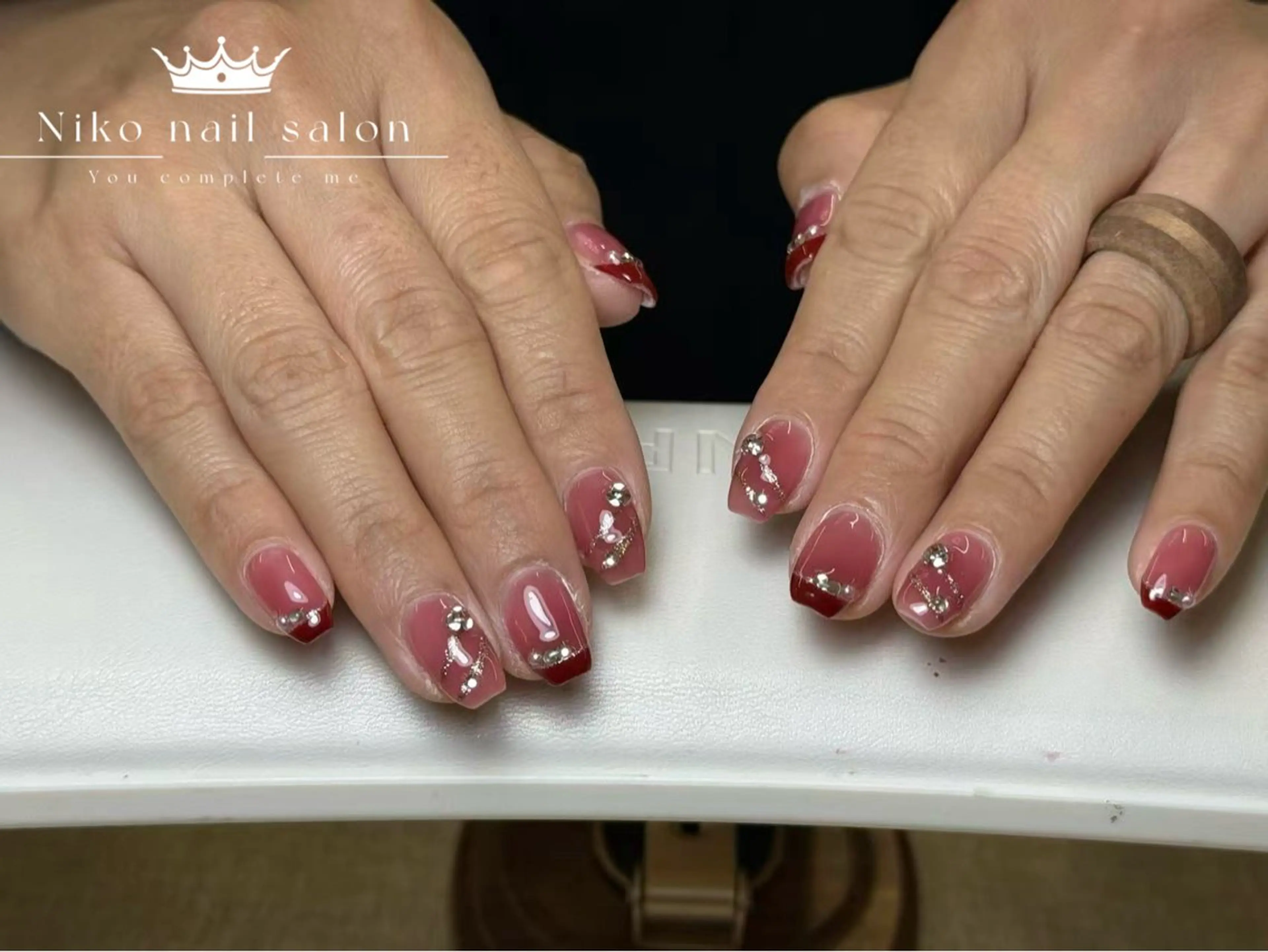 ネイル チークネイル フットネイル フレンチネイル ジェルネイル ガラスフレンチ 柚子 Nikoのネイルデザイン