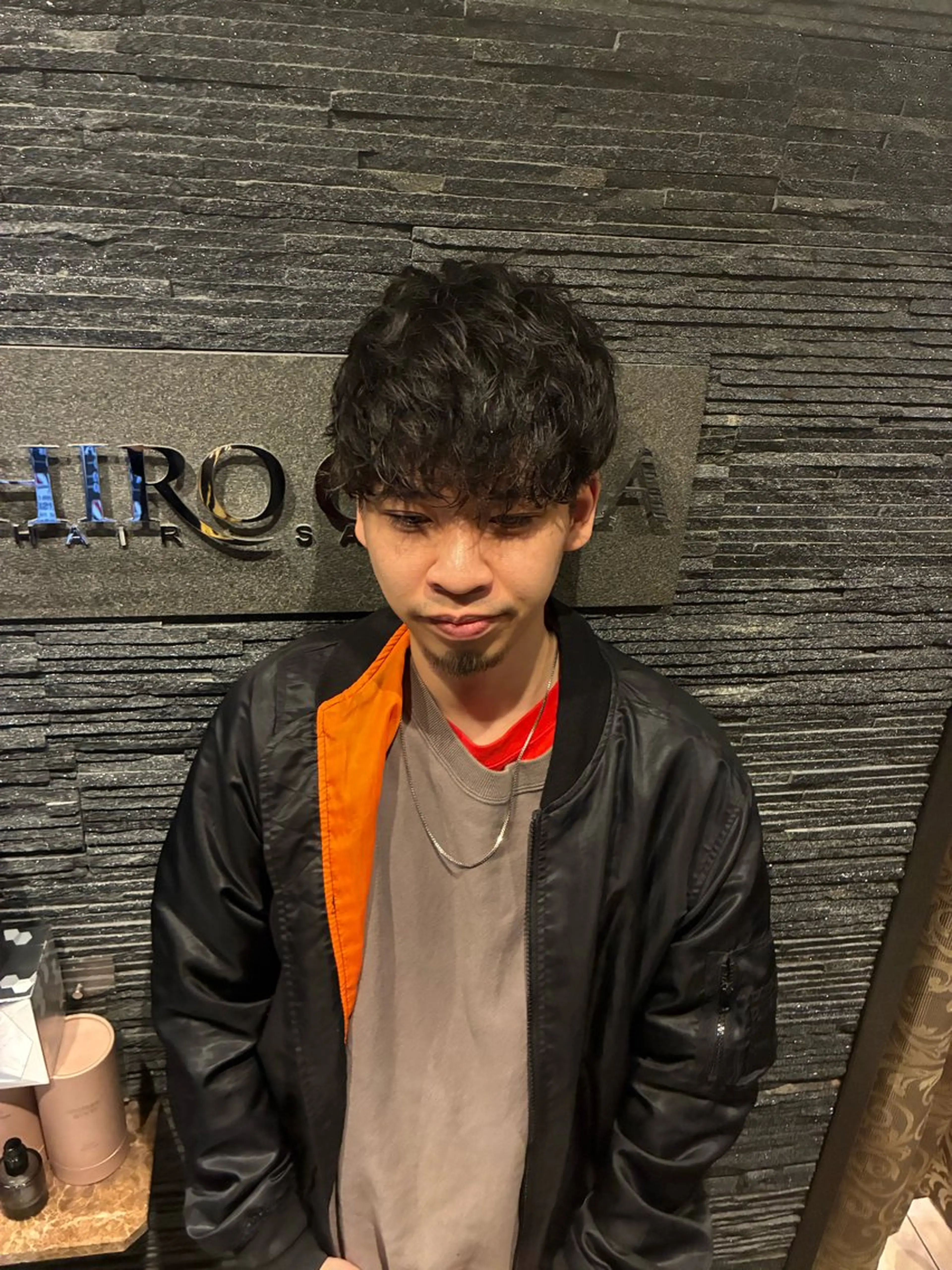 ショート メンズ メンズパーマ ワガ カズマのヘアスタイル