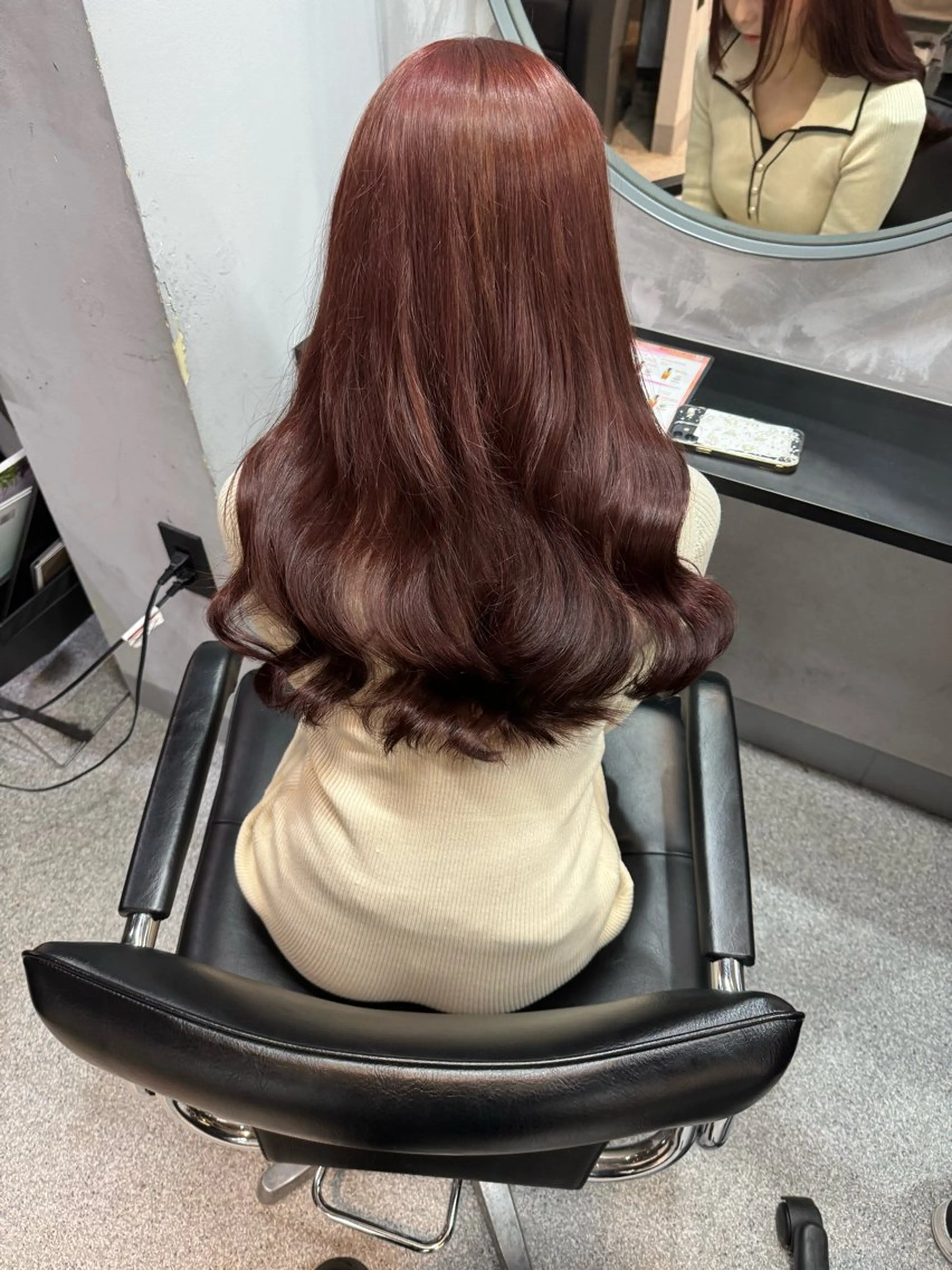 セミロング ピンクブラウン 濱川響太レディース カットモデルのヘアスタイル