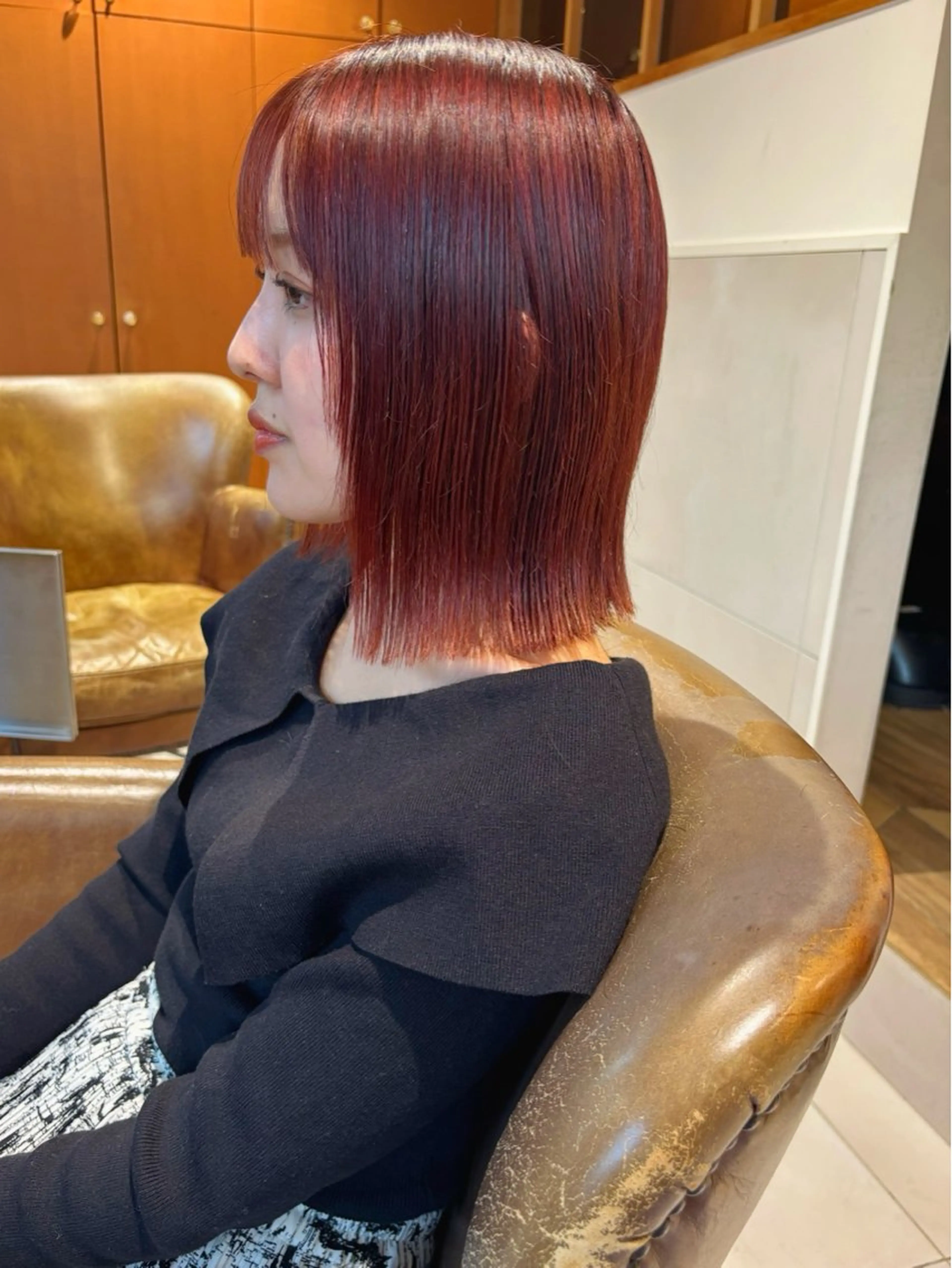 ミディアム カラー カット ヘアカラー 齋藤 咲のヘアスタイル