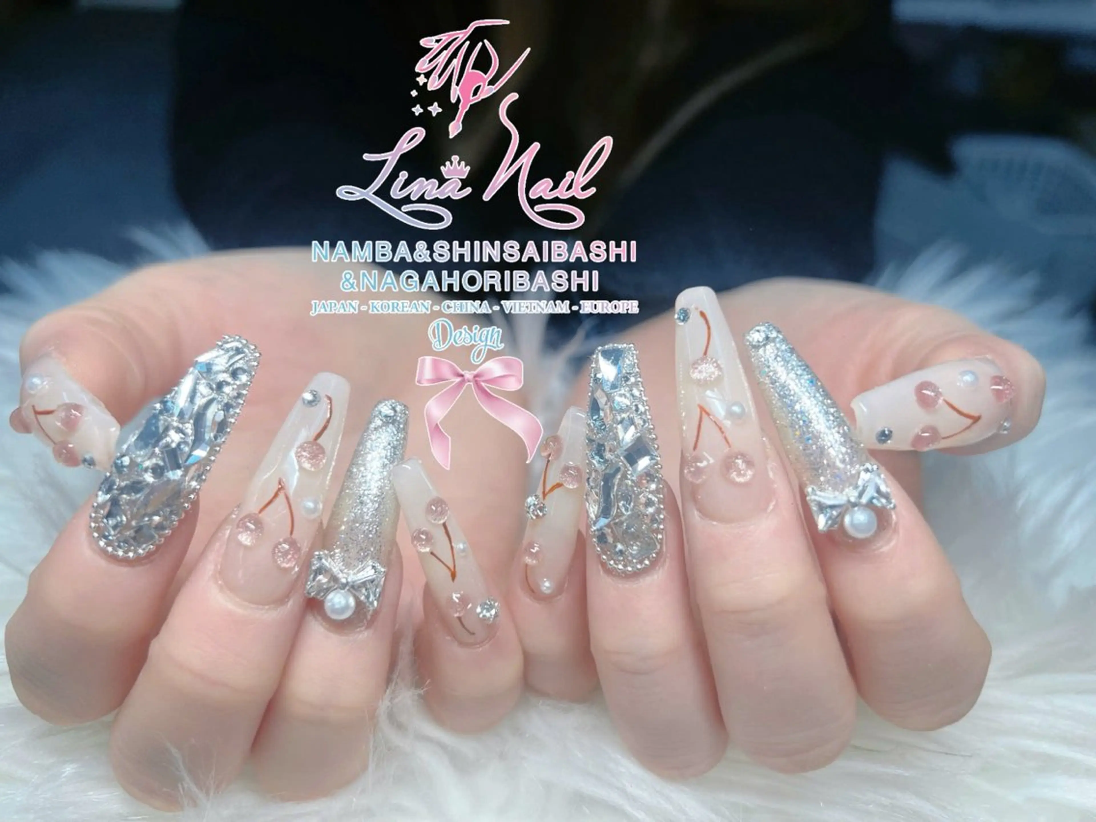 セミロング 韓国風ヘア クリスマス ハンドネイル 79Linanailnamba所属・Linanail Nambaのネイルデザイン