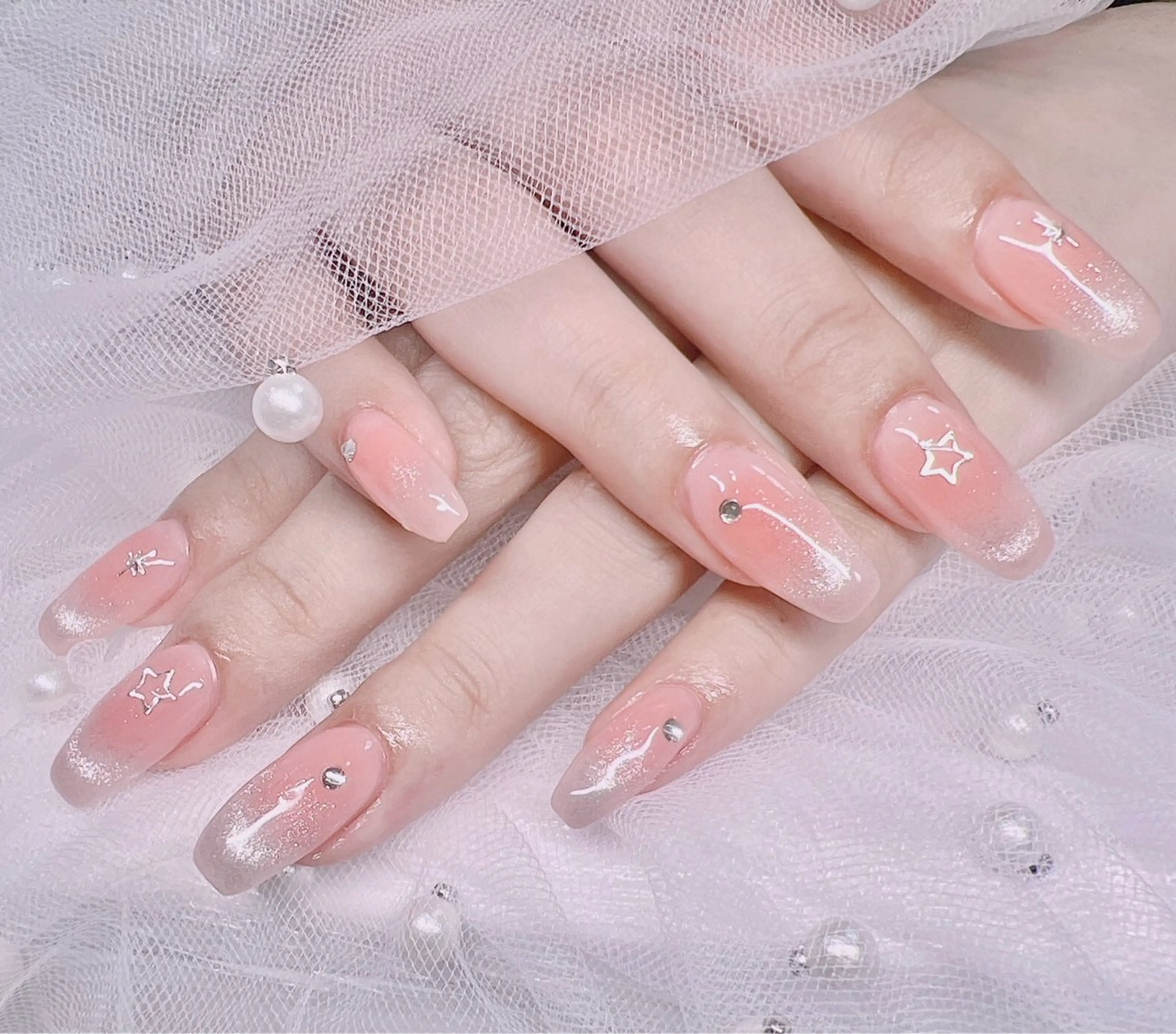 ケア＋チップ+グラデーション+パーシの写真