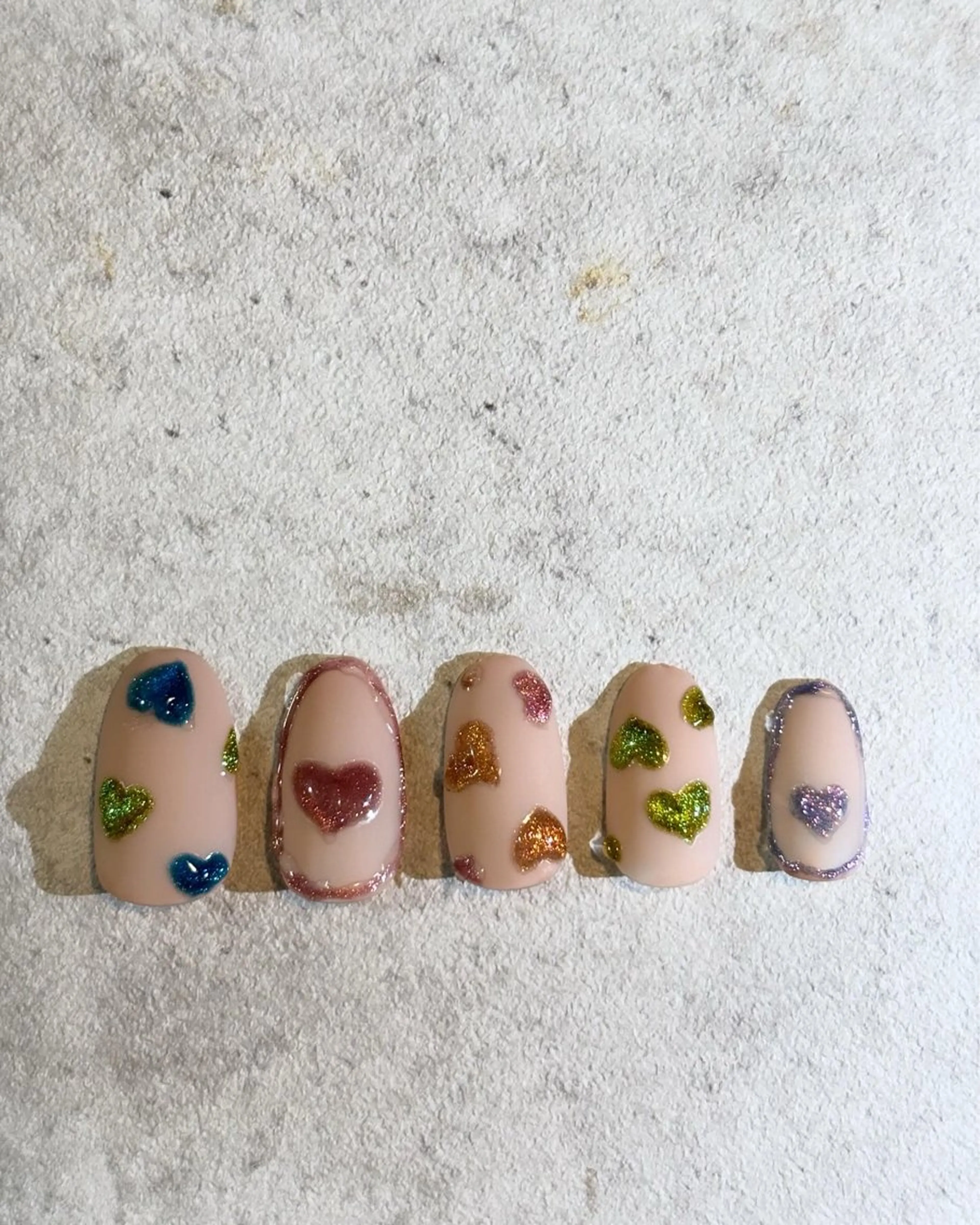 ネイル ハート マグネットネイル Su. Naillandのネイルデザイン