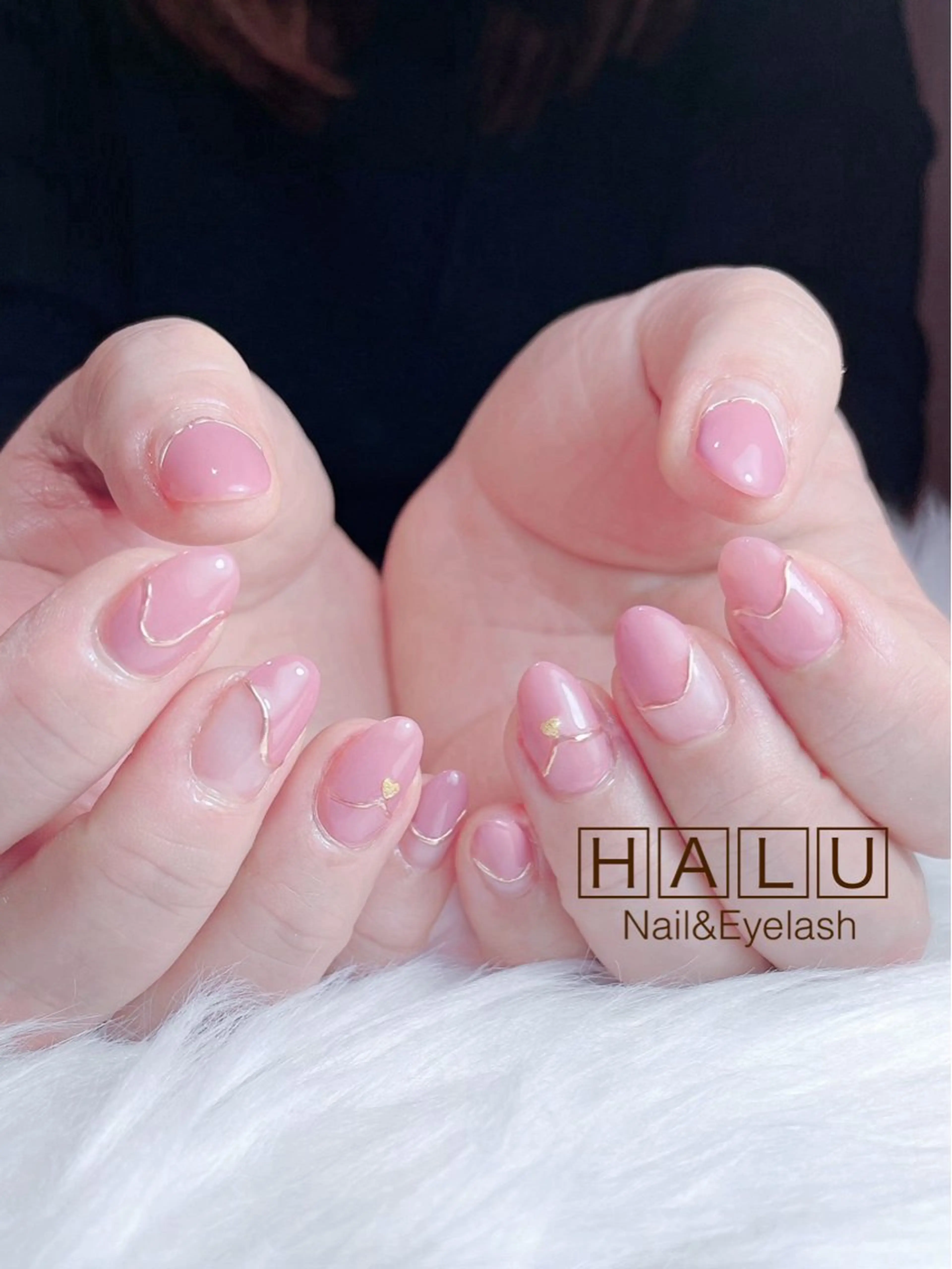 ネイル ハート ミラーネイル HALU ハルのネイルデザイン