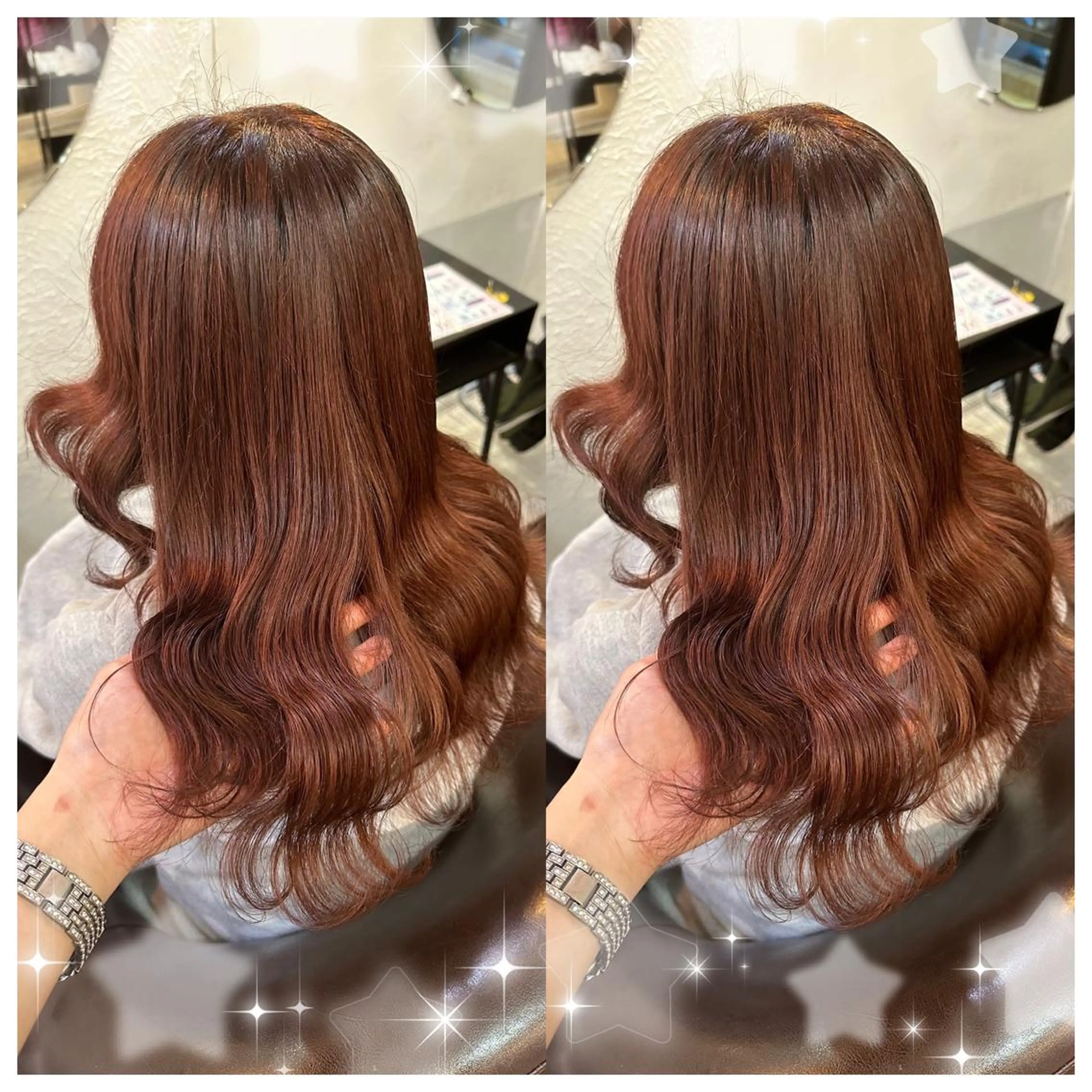 ロング カラー シールエクステ バレイヤージュ 黒髪 ブリーチ ブルーカラー セキグチ💞 lilaのマツエク・マツパデザイン