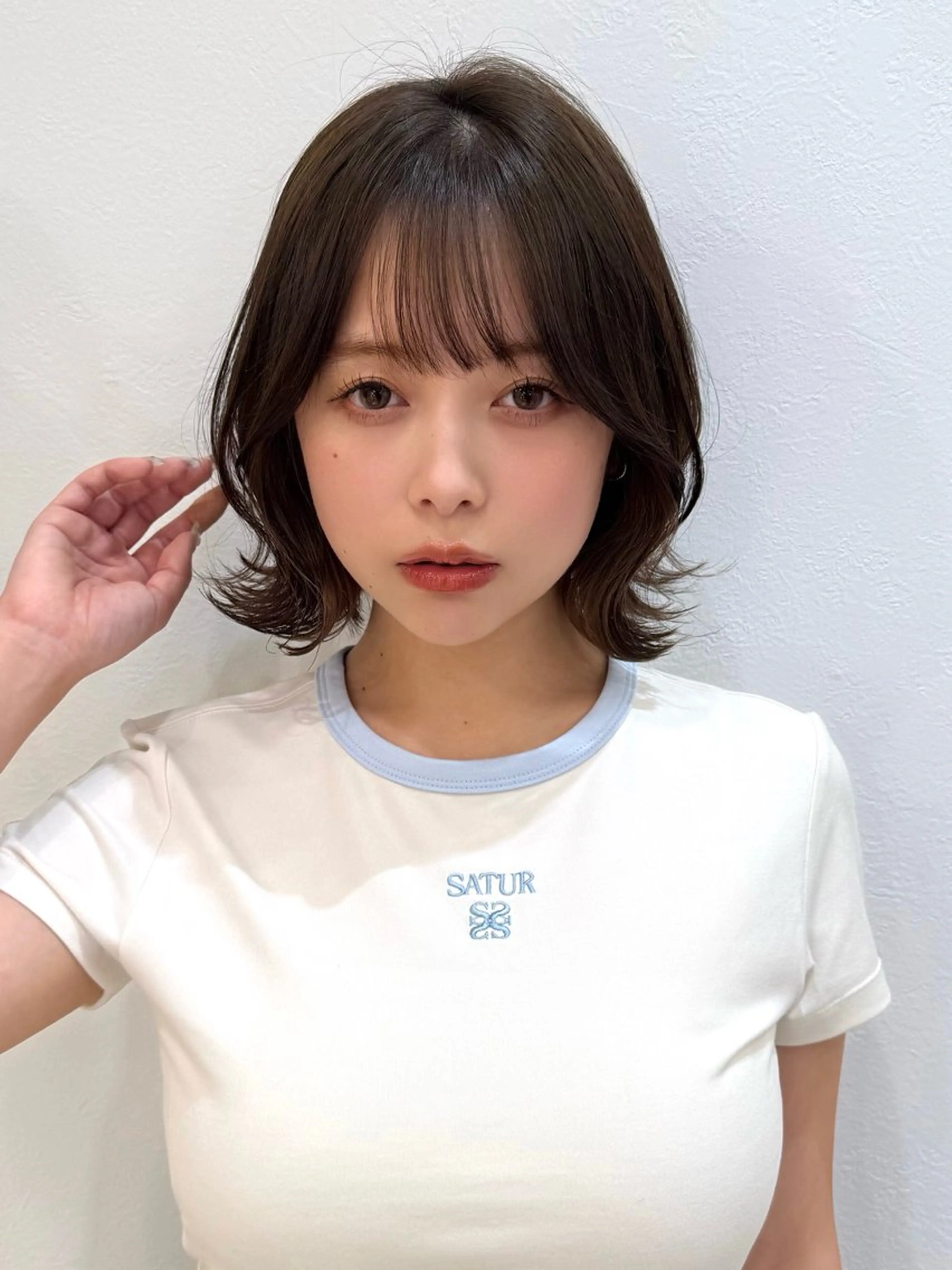 ミディアム カット ヘアカラー トリートメント 新宿/髪質改善/ボブ 韓国レイヤー大重聖斗のヘアスタイル