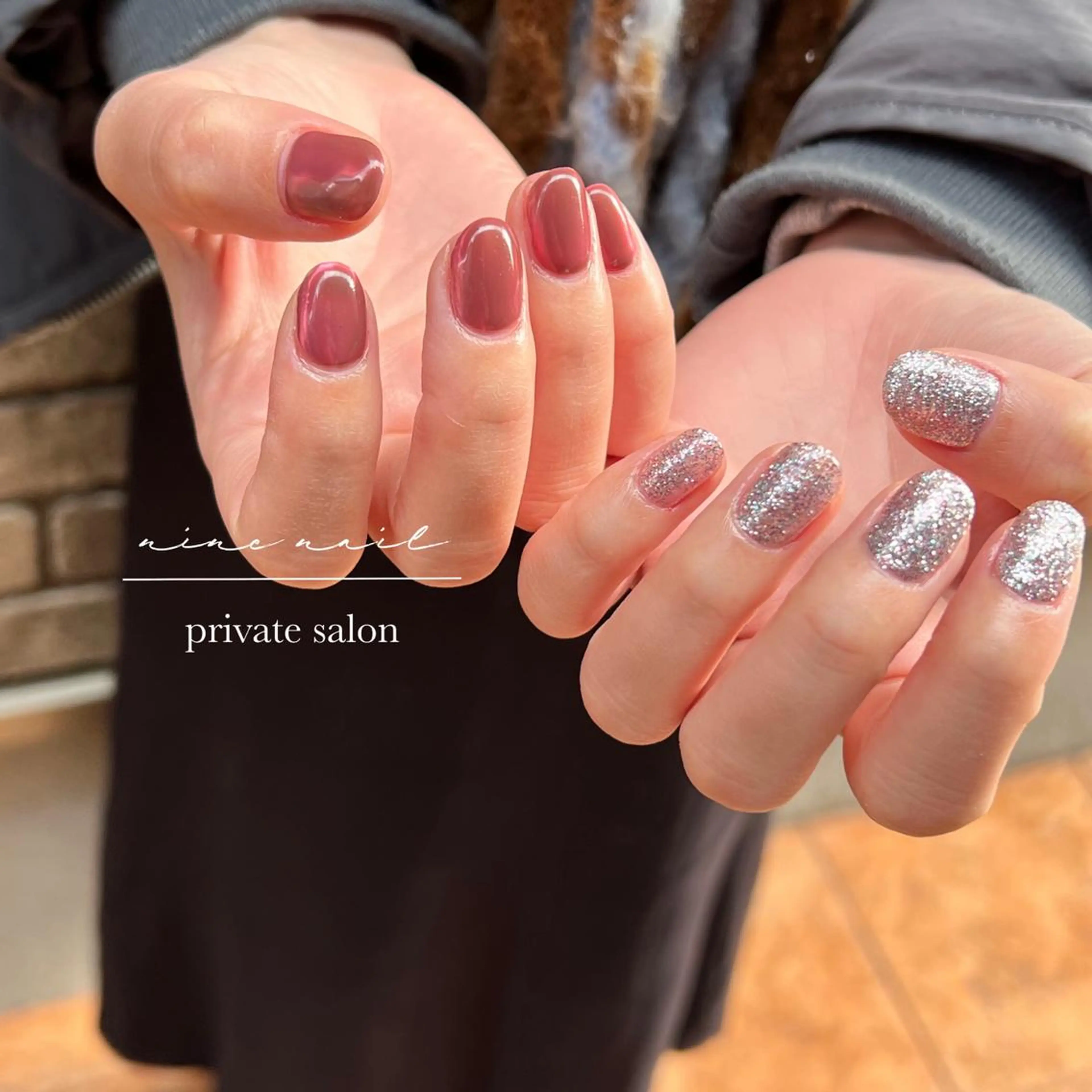 ネイル ニュアンスネイル シンプルネイル 冬ネイル nine nailのネイルデザイン