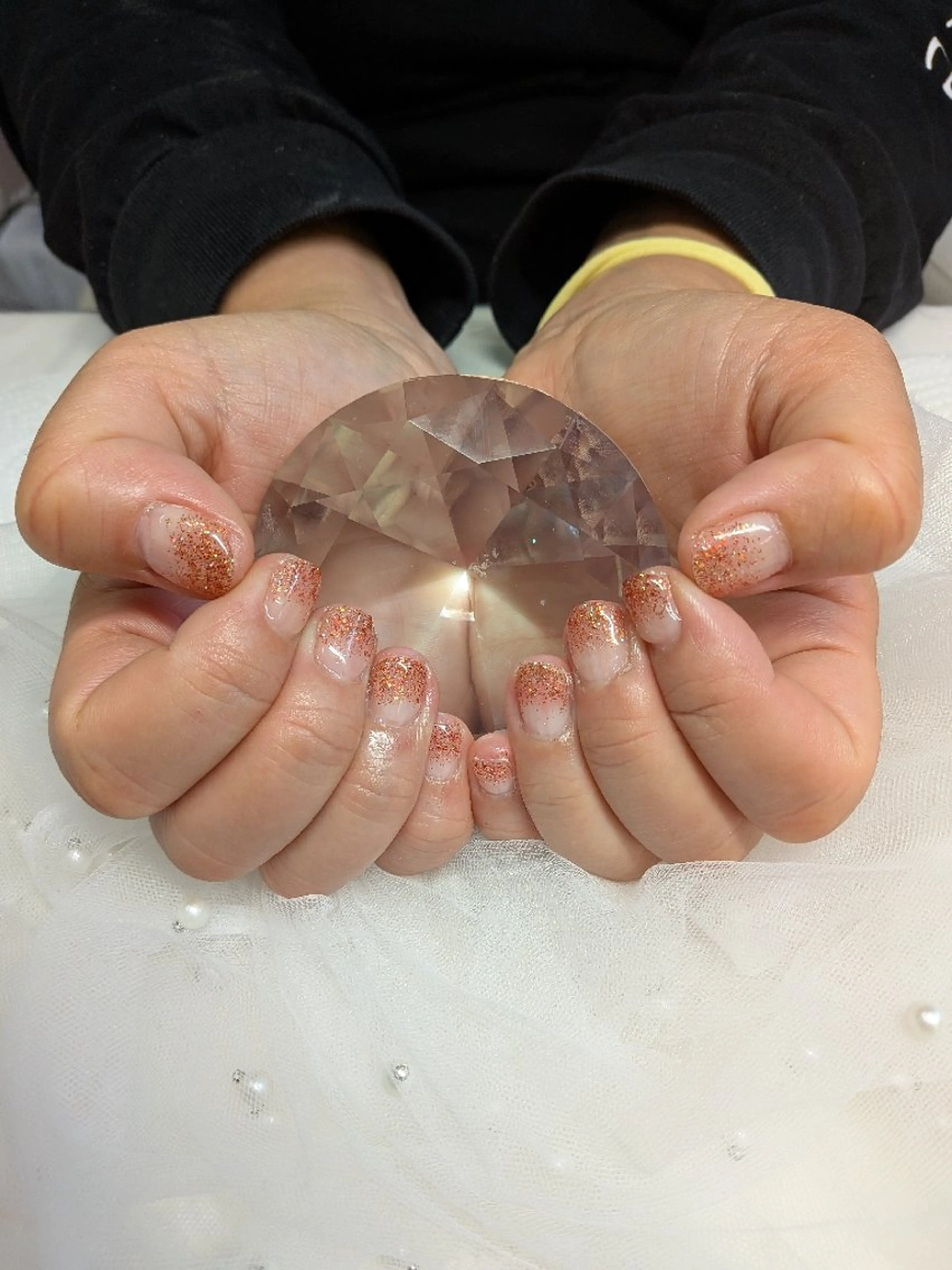 ネイル ラメ(グリッター) ラメグラデーション オレンジ Ao. Nail【アオドットネイル】所属・MIZUKI 🍀のネイルデザイン