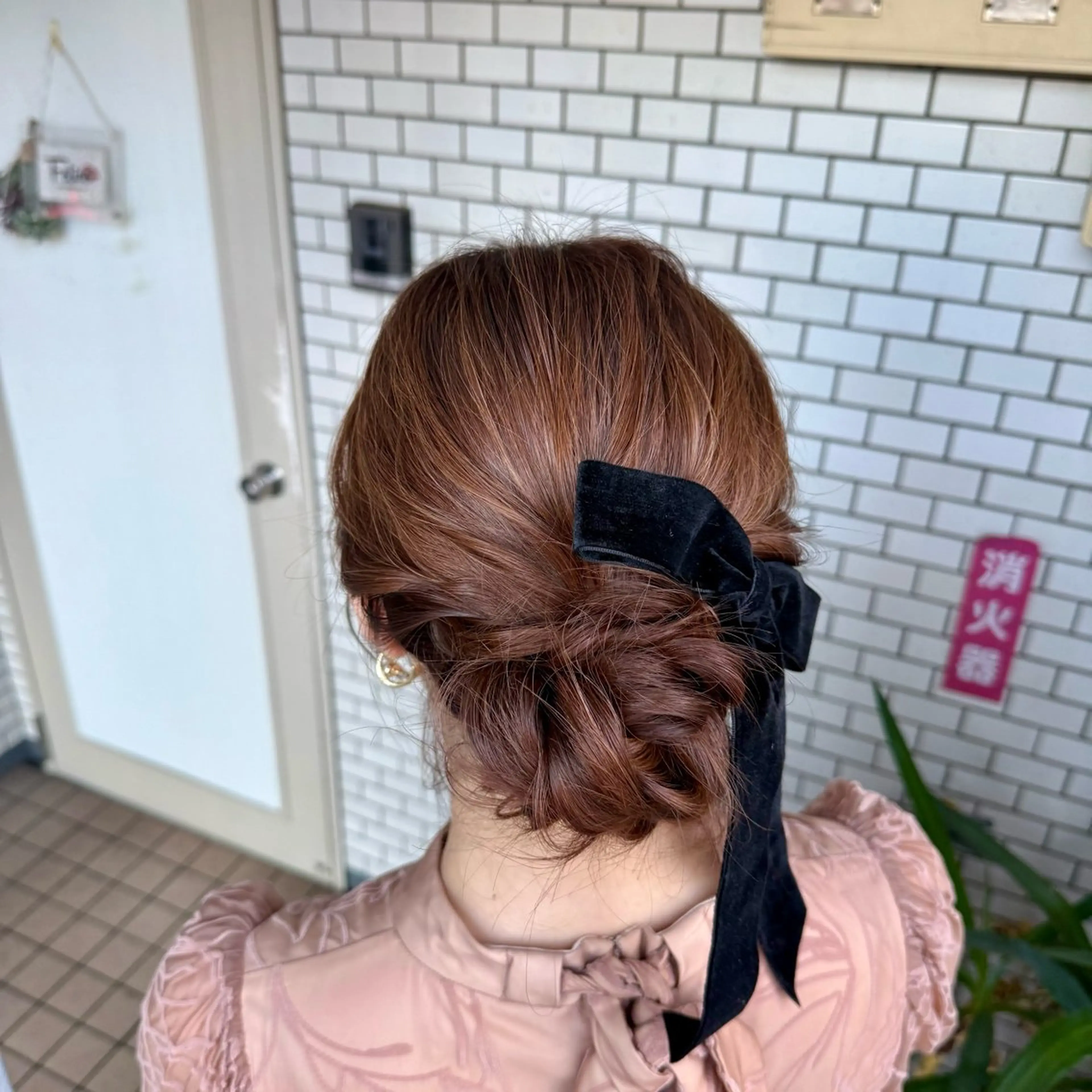 ミディアム ヘアアレンジ 成人式 ハーフアップ 結婚式・ブライダル 卒業式のヘアスタイル ヘアセット 褒められヘアメイク /‎ボブ女子🐶みおのその他イメージ