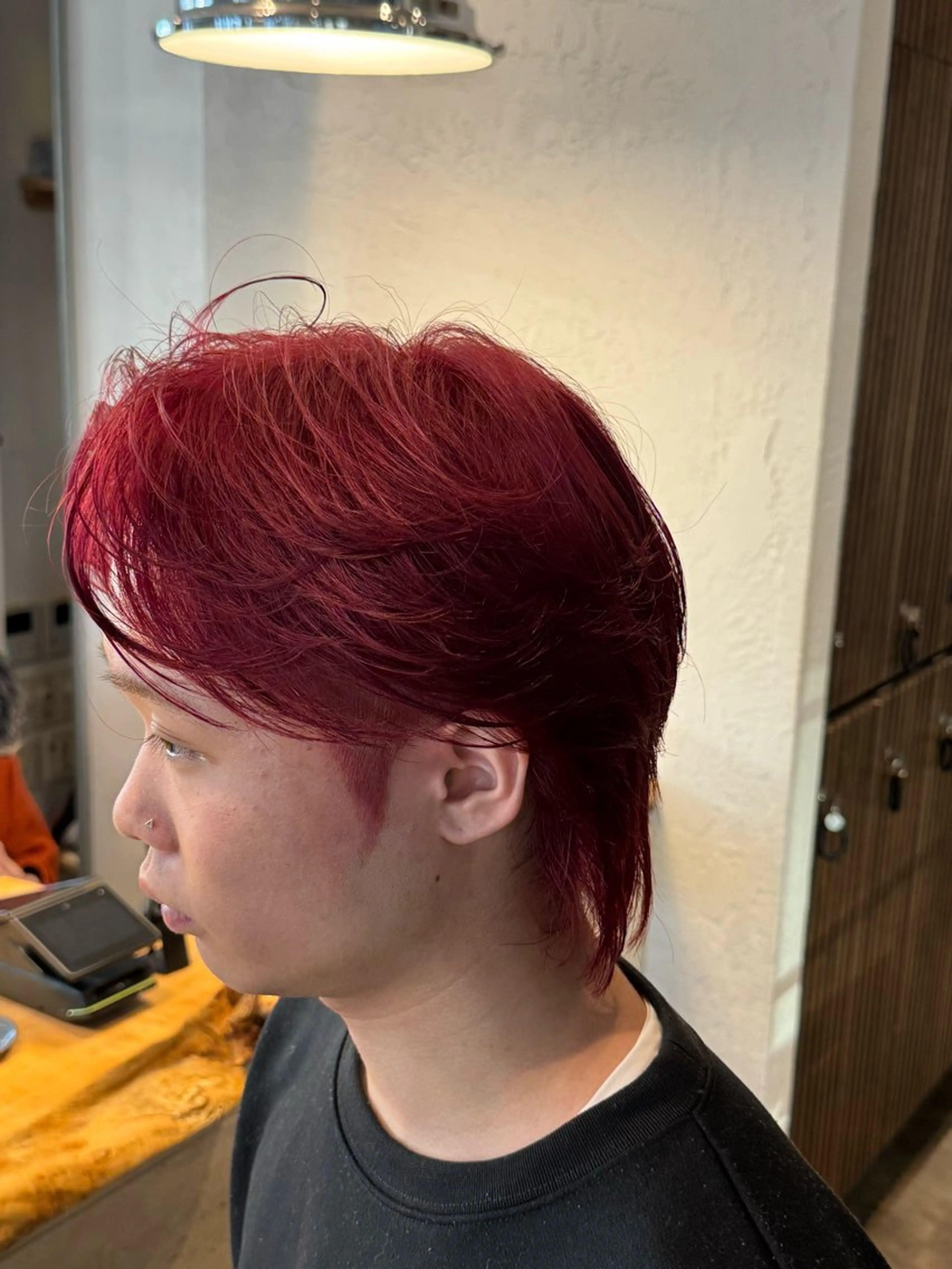 メンズ センターパート カット 渋谷/切りっぱなし レイヤー/ブリーチのヘアスタイル