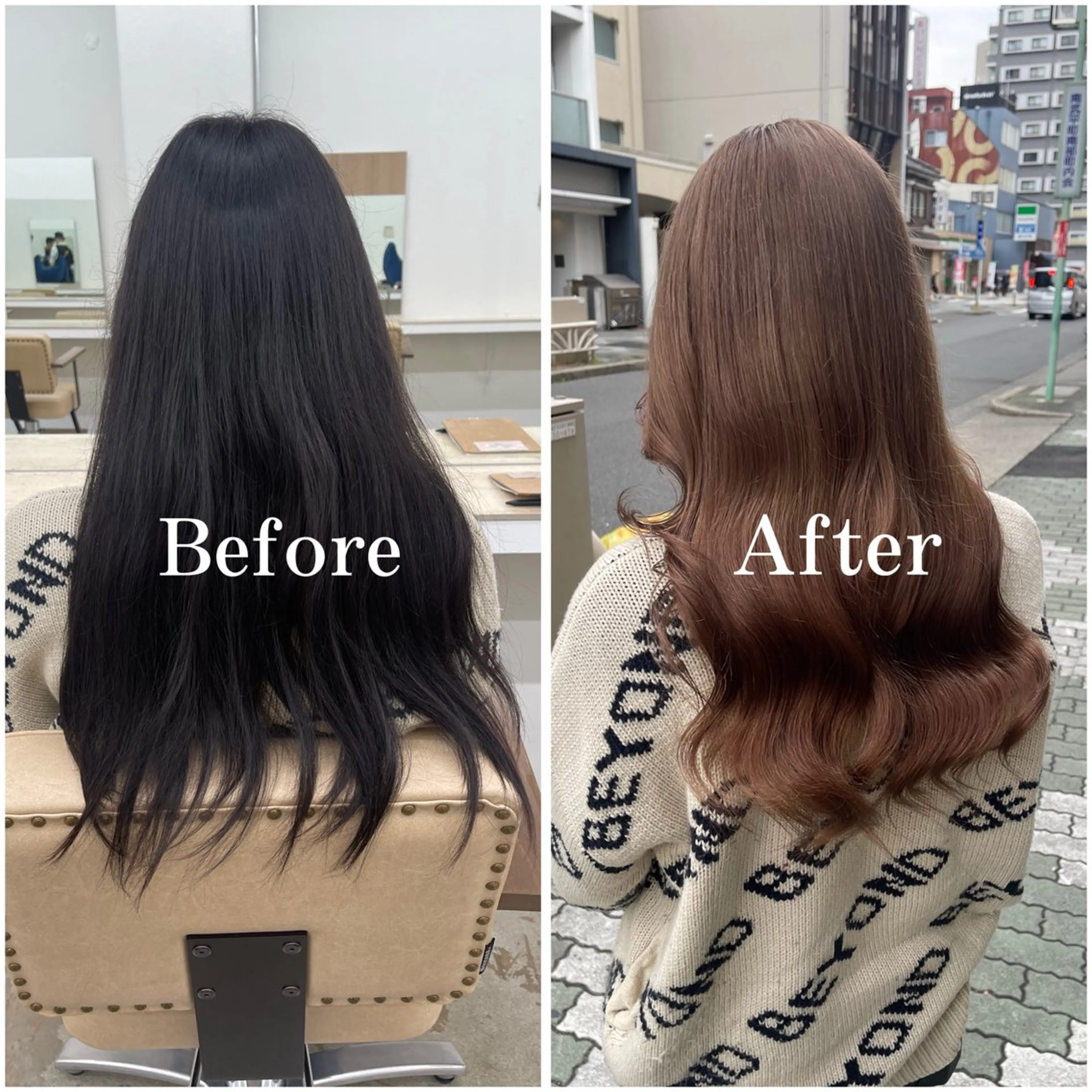 ロング カラー ブリーチ デザインカラー 似合わせカット 縮毛矯正 ヘアカラー ムラ修正/ ハイトーン💖Riaのヘアスタイル