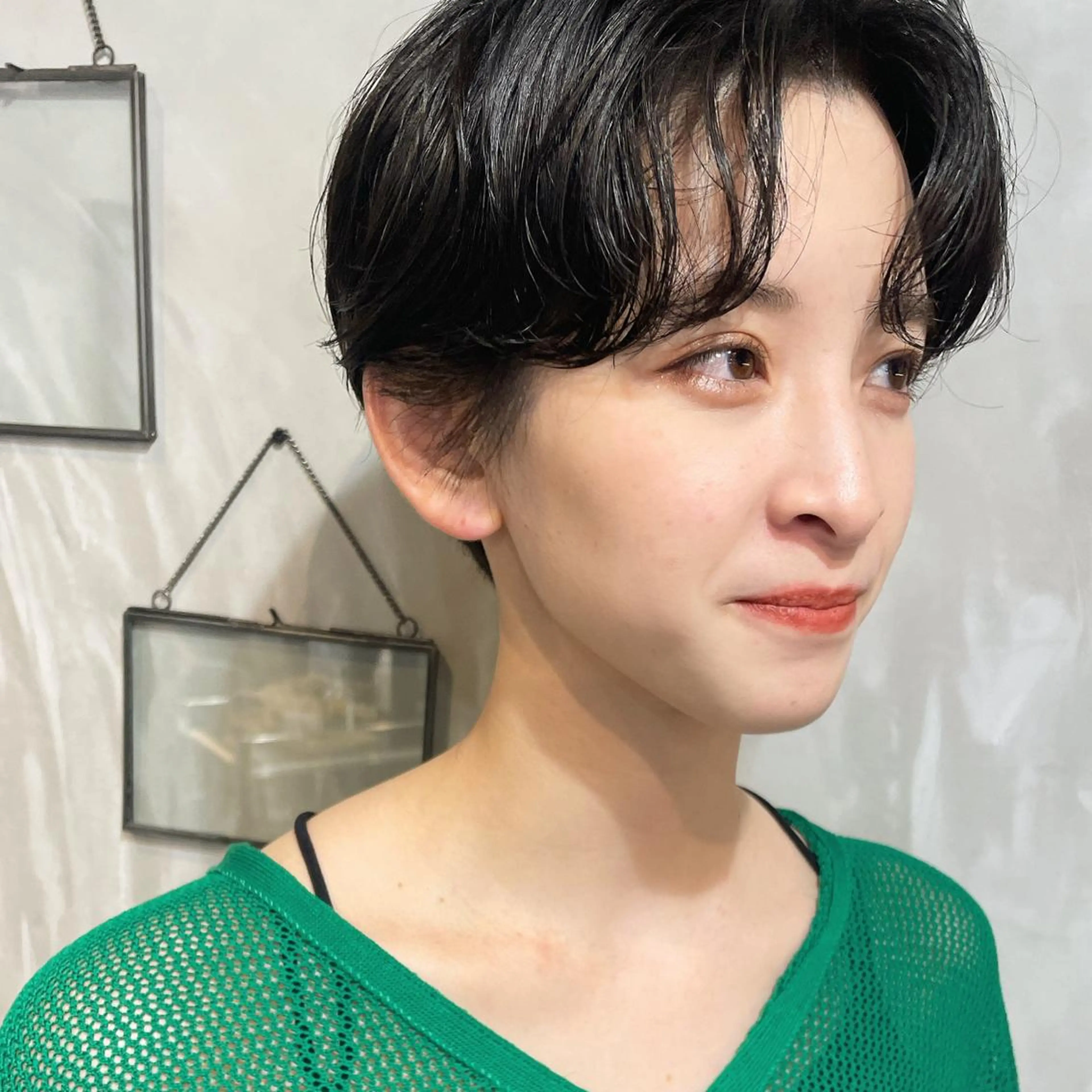 ショート パーマ カット ヘアカラー ヤマモト マイのヘアスタイル