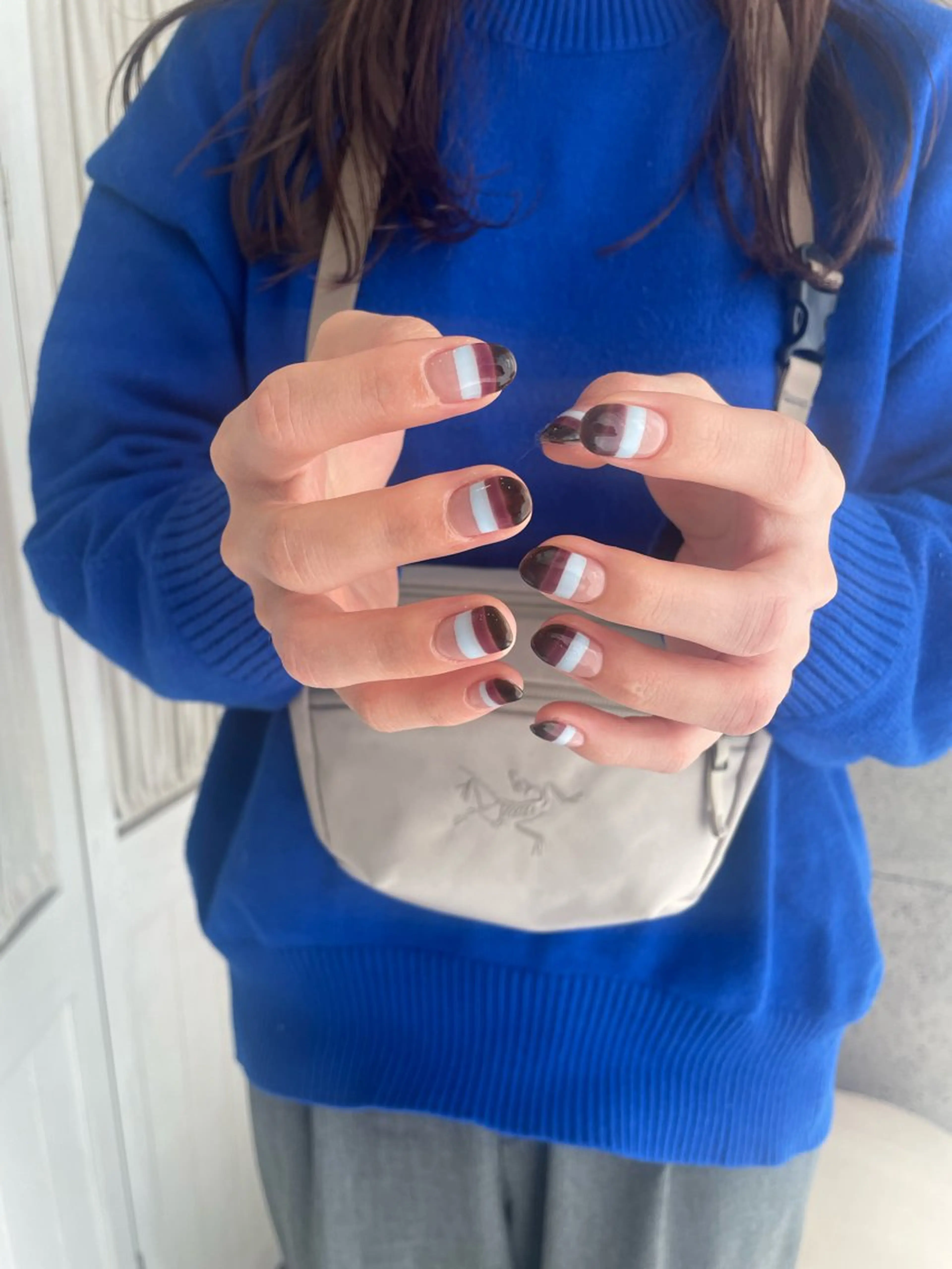 ネイル ボーダー ハンドネイル 【 Lea's 】 kaedeのネイルデザイン