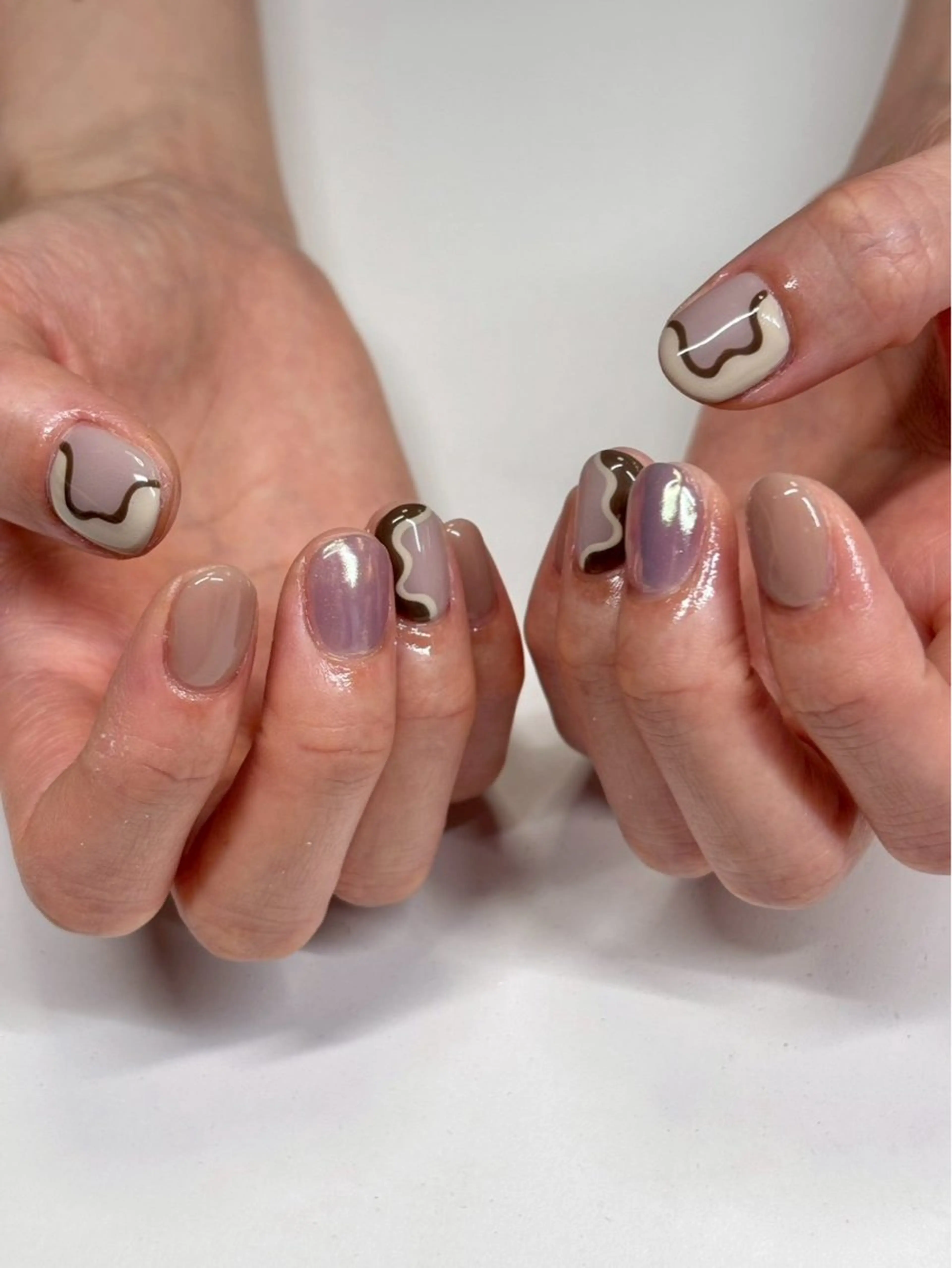 ネイル ミラーネイル シンプルネイル ハンドネイル iconail 下北沢 NONのネイルデザイン