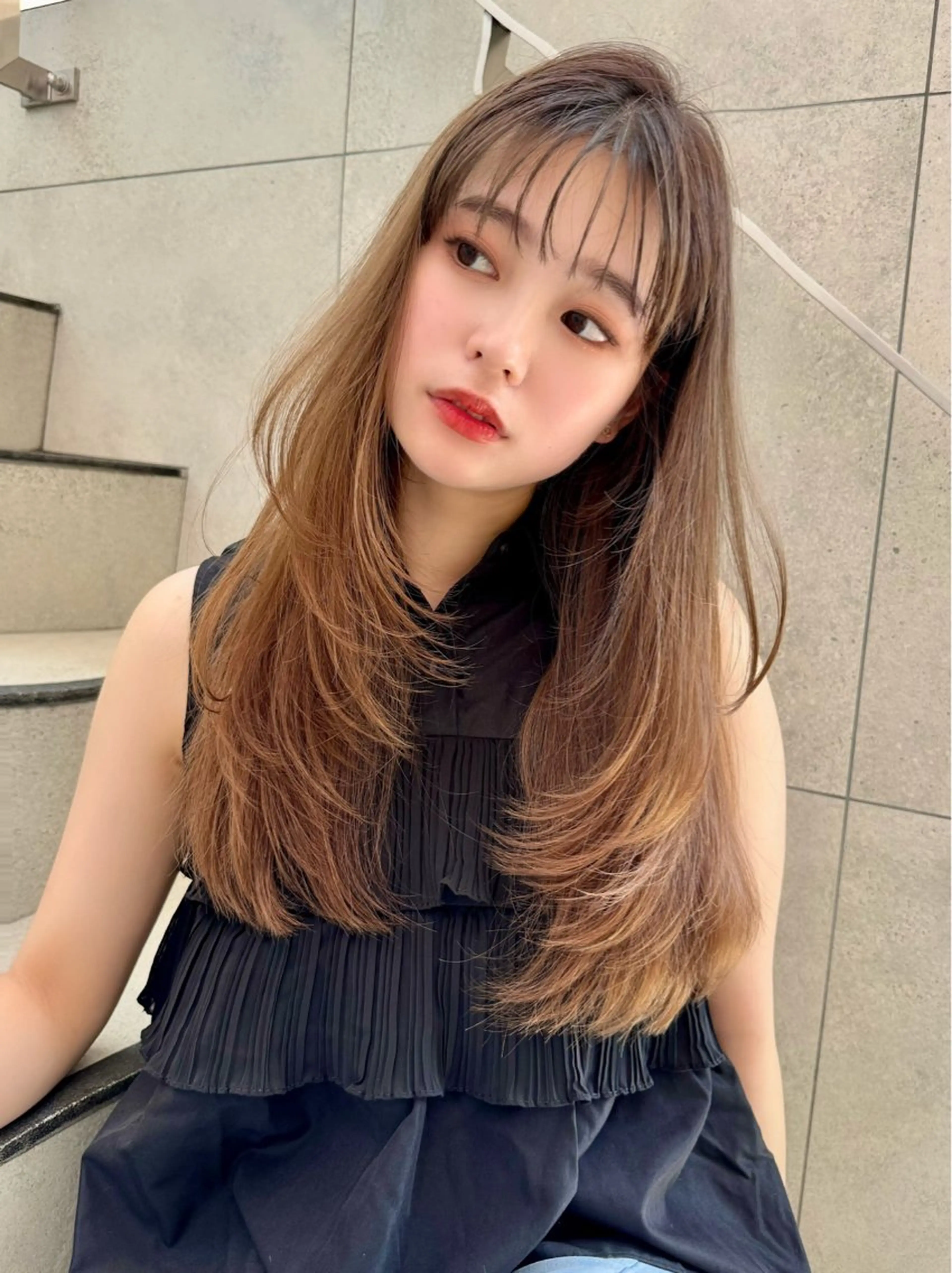 ロング カラー 透明感カラー🤎 中川智帆のヘアスタイル