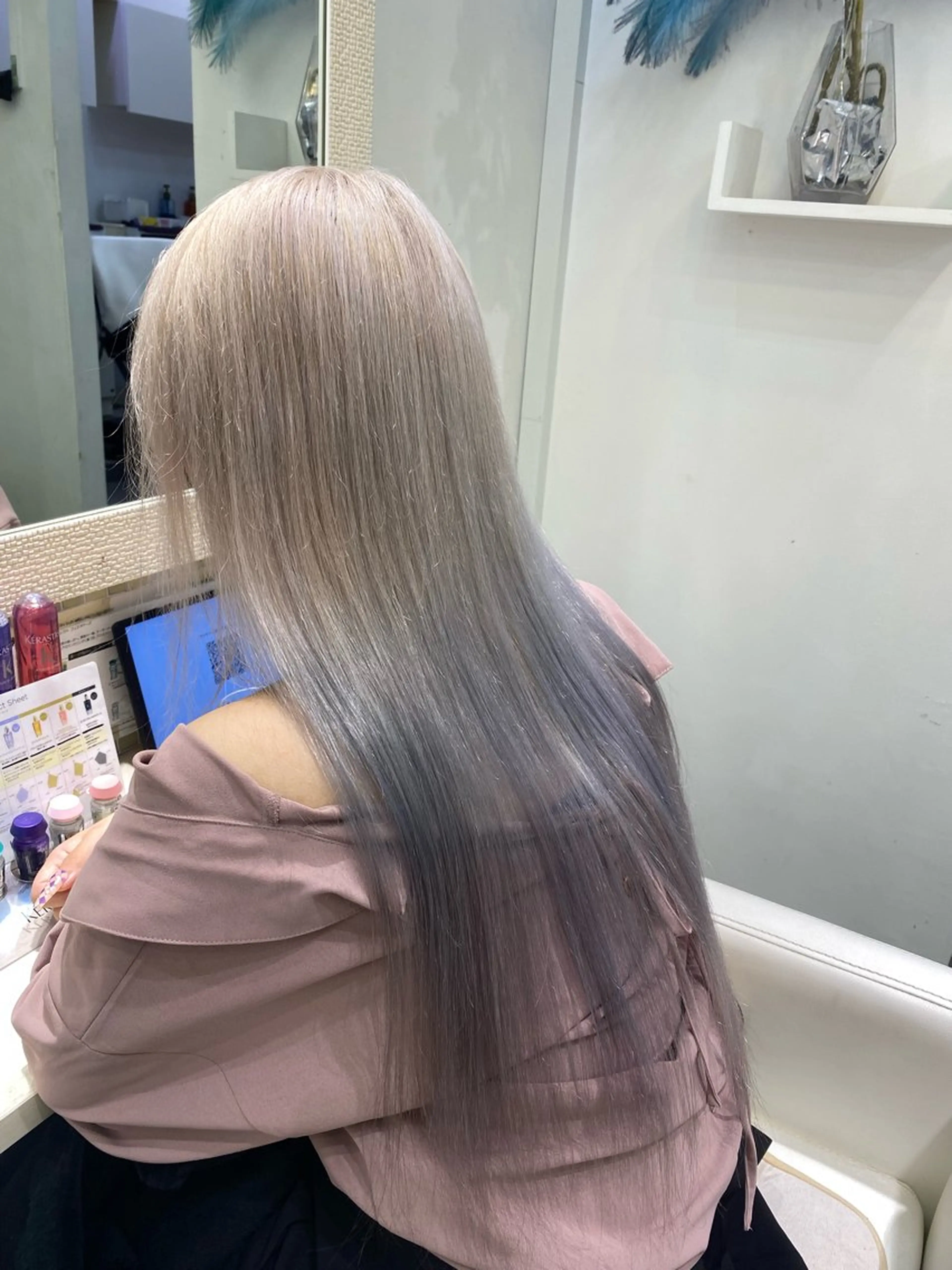 セミロング カラー EGO所属・ブリーチカラー💖 rukaのヘアスタイル