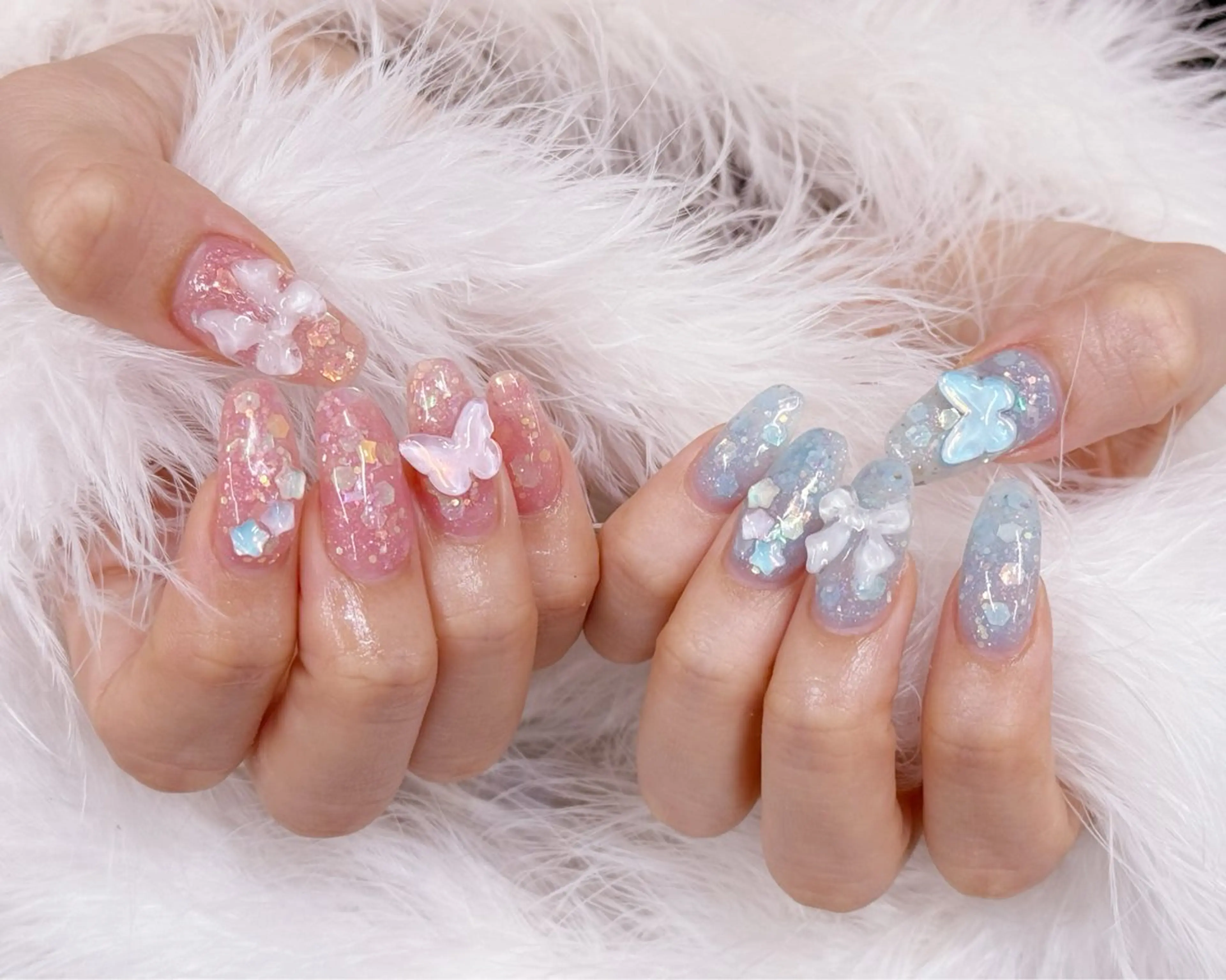 ネイル アートネイル フラッシュネイル フラワーネイル ジェルネイル ガーリー ハンドネイル Puti nailのネイルデザイン