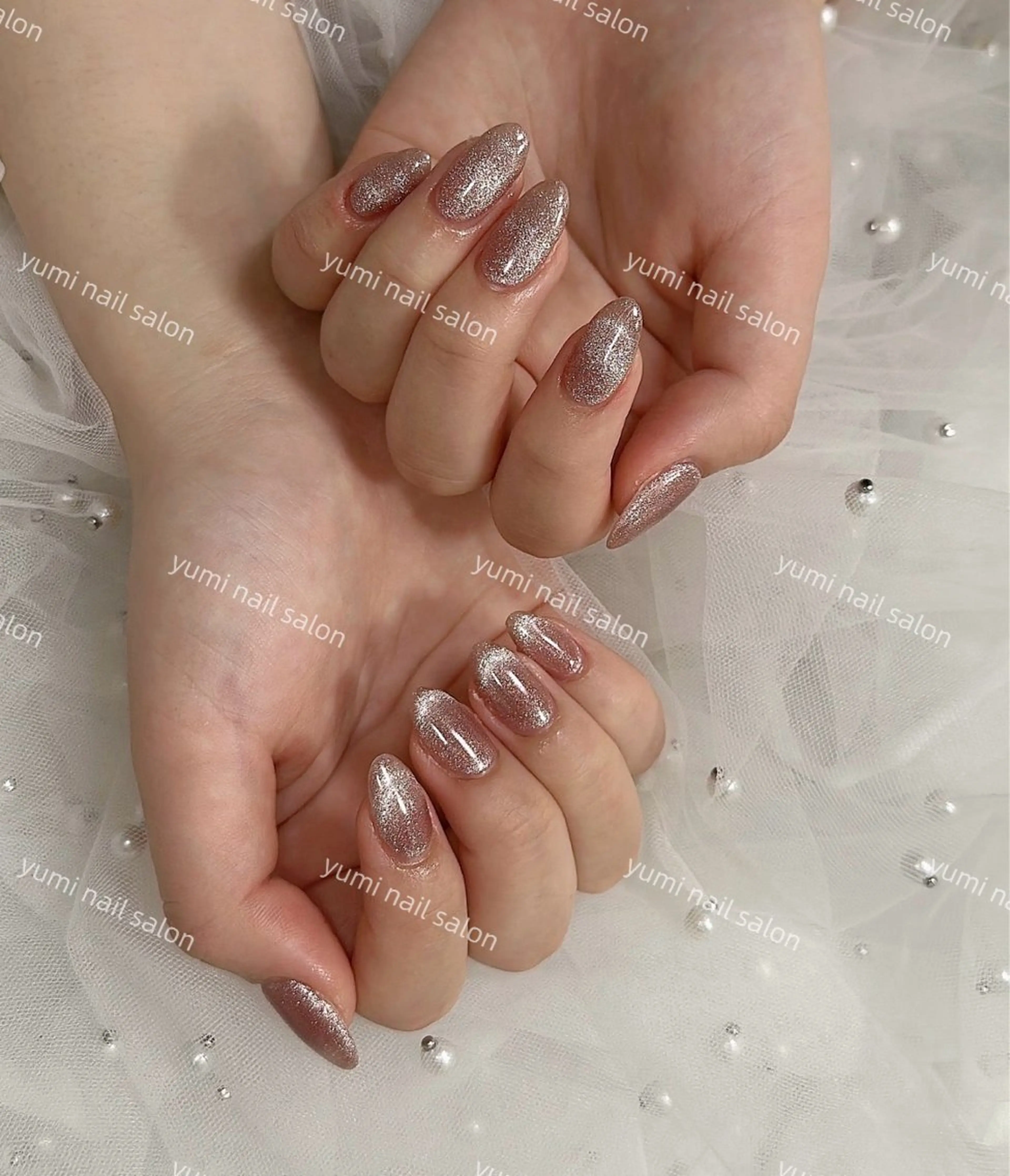 ネイル shineジェル& チップ長さだしのネイルデザイン