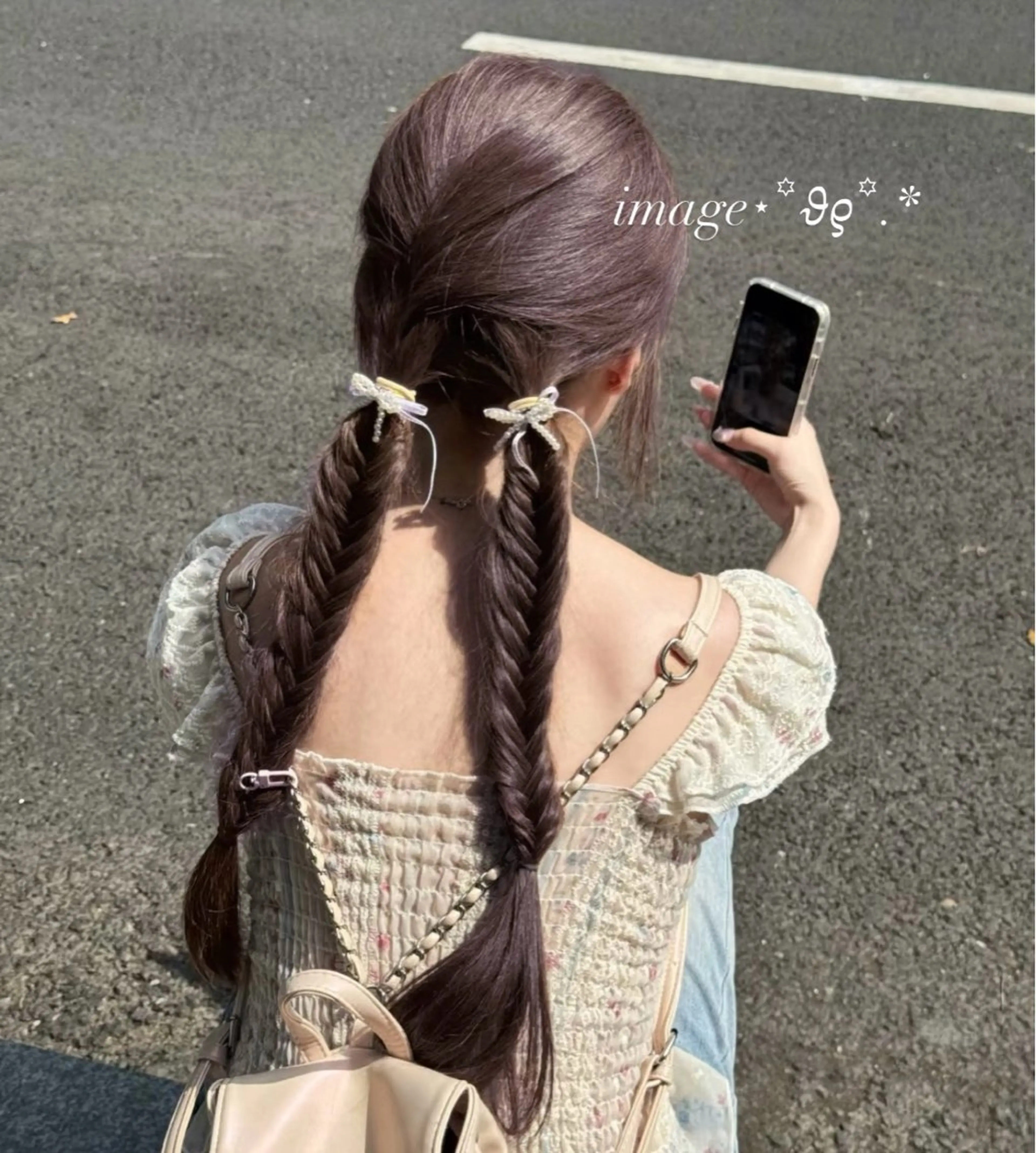 ロング ヘアカラー トリートメント 淡色ラベンダー♡ ニーナ🎀🦙のヘアスタイル