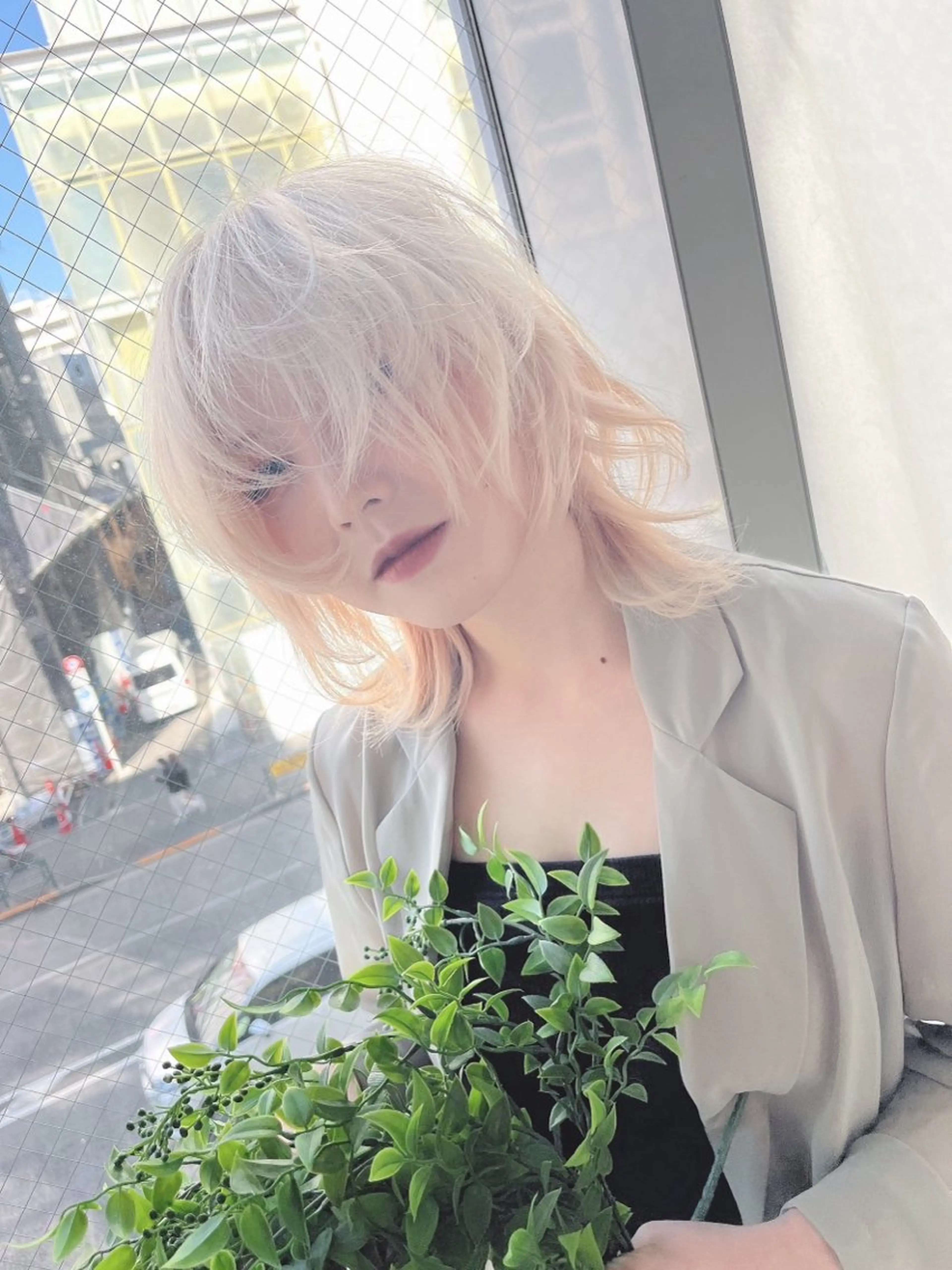 ミディアム ヘアカラー 韓国風透明感カラー 💎YUI💎のヘアスタイル