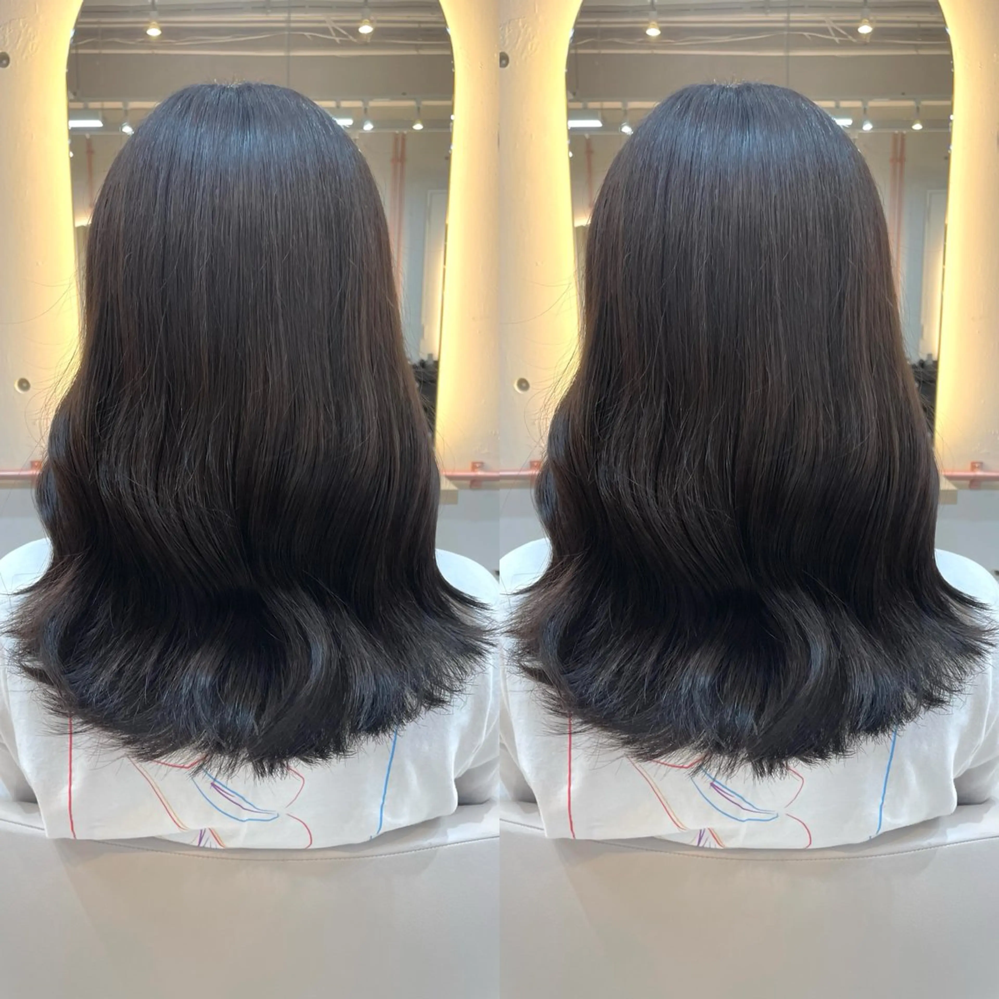 セミロング カラー アッシュ アッシュブラウン ブラウンカラー カット ヘアカラー トリートメント ヘアセット ブリーチ無しダブル カラー🦕まどかのヘアスタイル