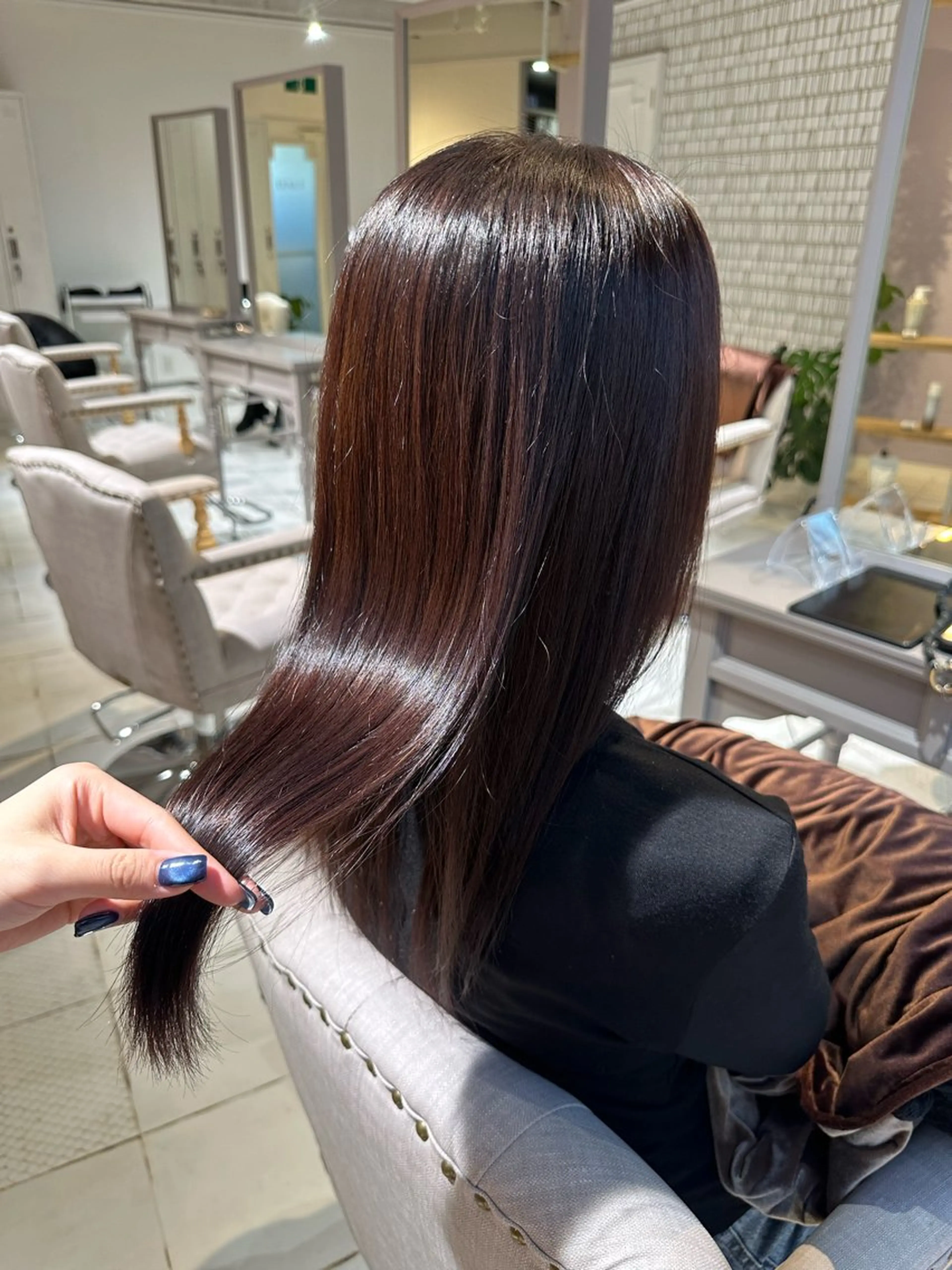 ロング ピンクブラウン 髪質改善 AInoa  TENET所属・北千住 髪質改善 カナのヘアスタイル