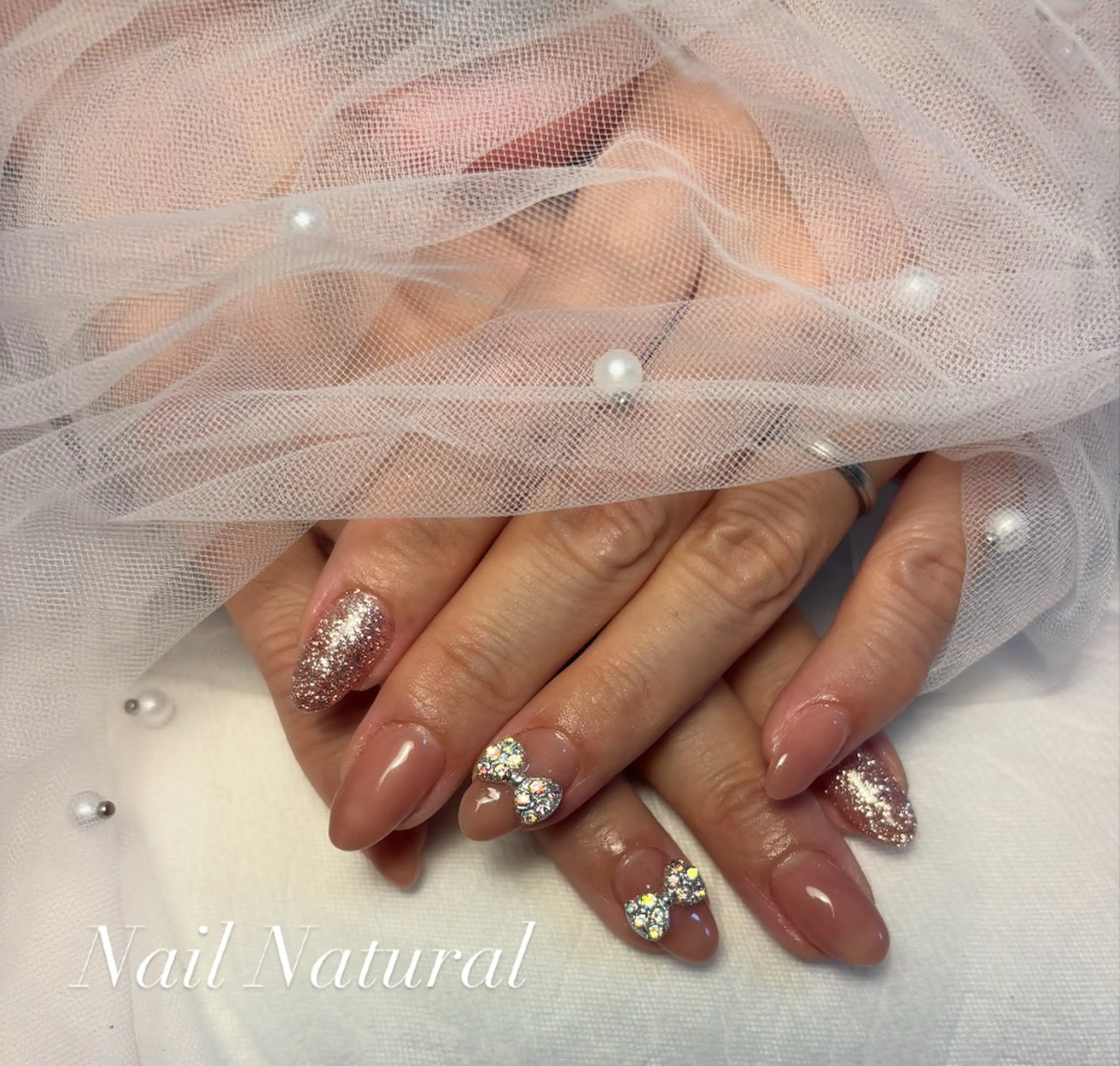 ネイル フラッシュネイル フットネイル フレンチネイル ジェルネイル ガラスフレンチ ハンドネイル Nail salon Natulalのネイルデザイン