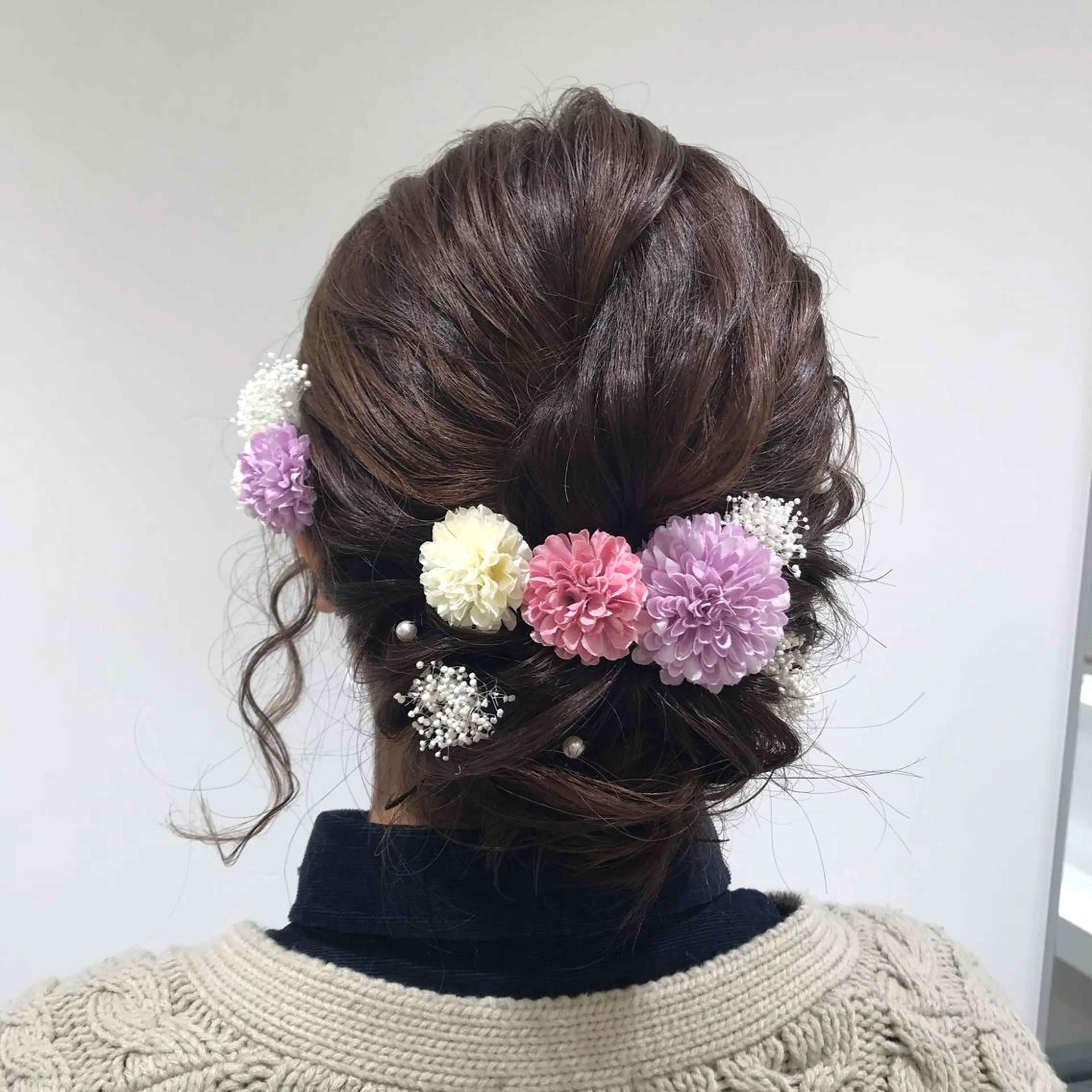 ミディアム ヘアアレンジ 卒業式のヘアスタイル 【暖色カラー特化】 中山由梨のヘアスタイル