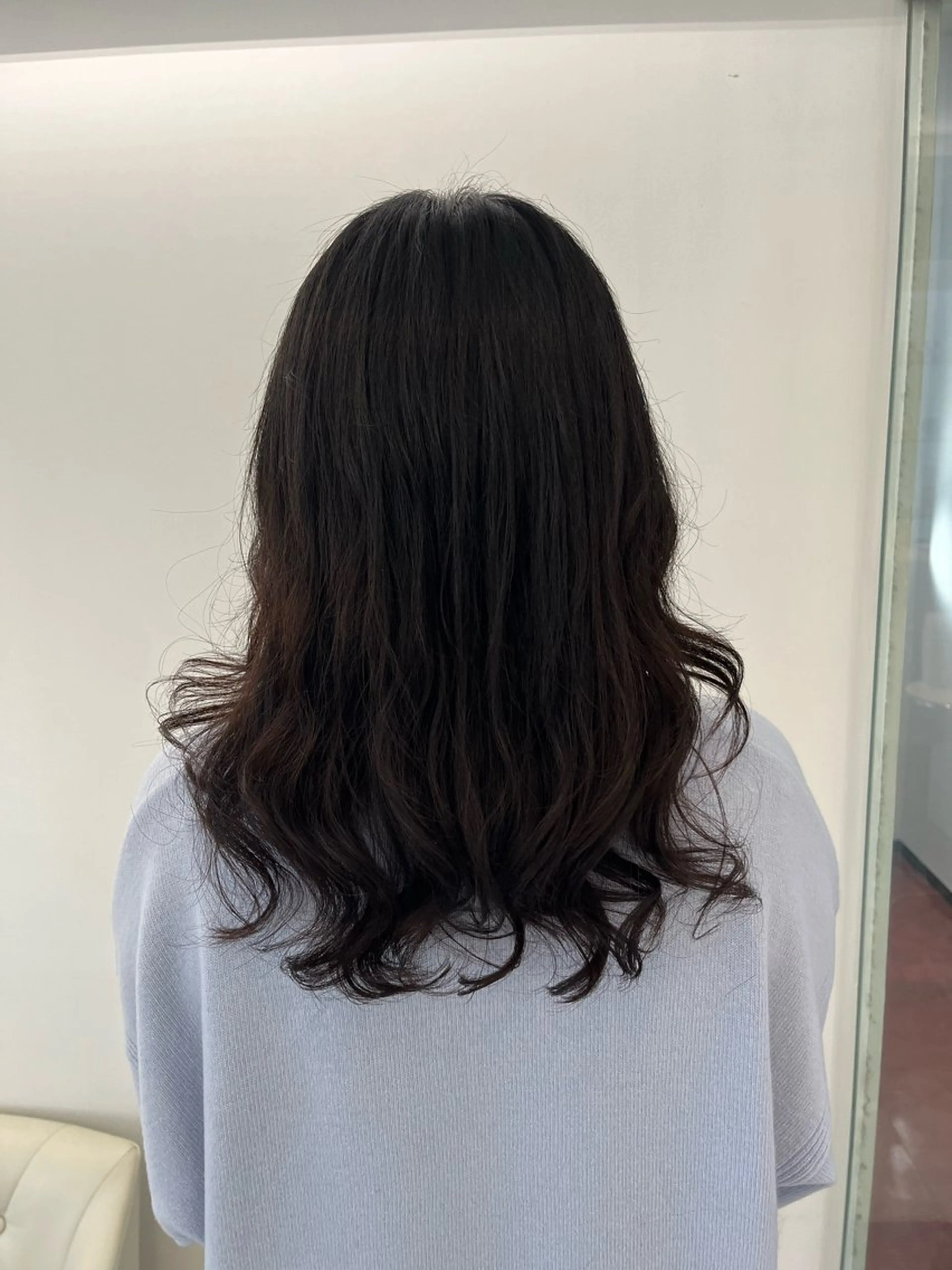 セミロング カット パーマ トリートメント コテ巻き風パーマ 藤澤　知彌のヘアスタイル