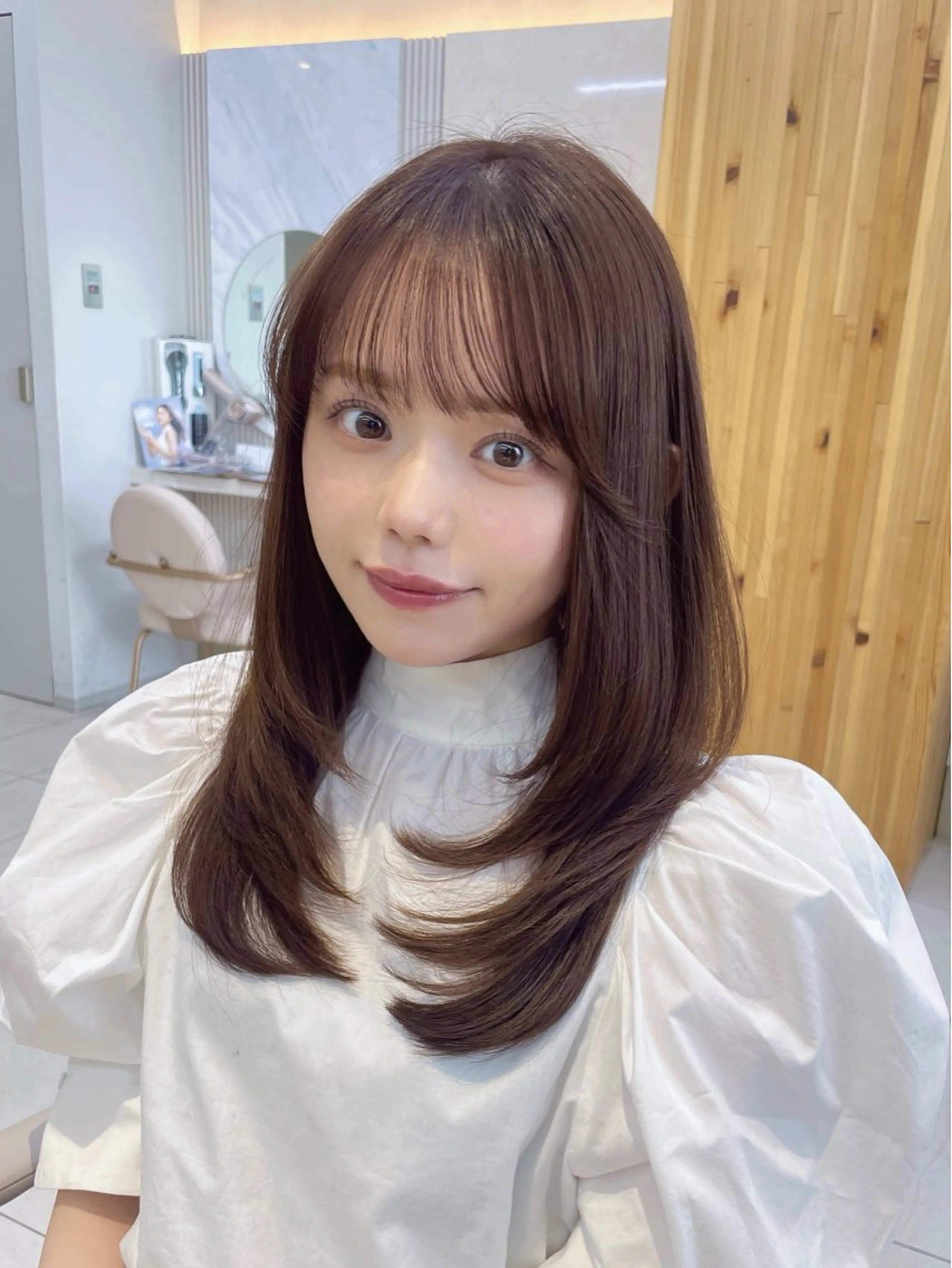 セミロング カット ヘアカラー トリートメント 顔周り/透明感カラー /レイヤー/TAKUのヘアスタイル