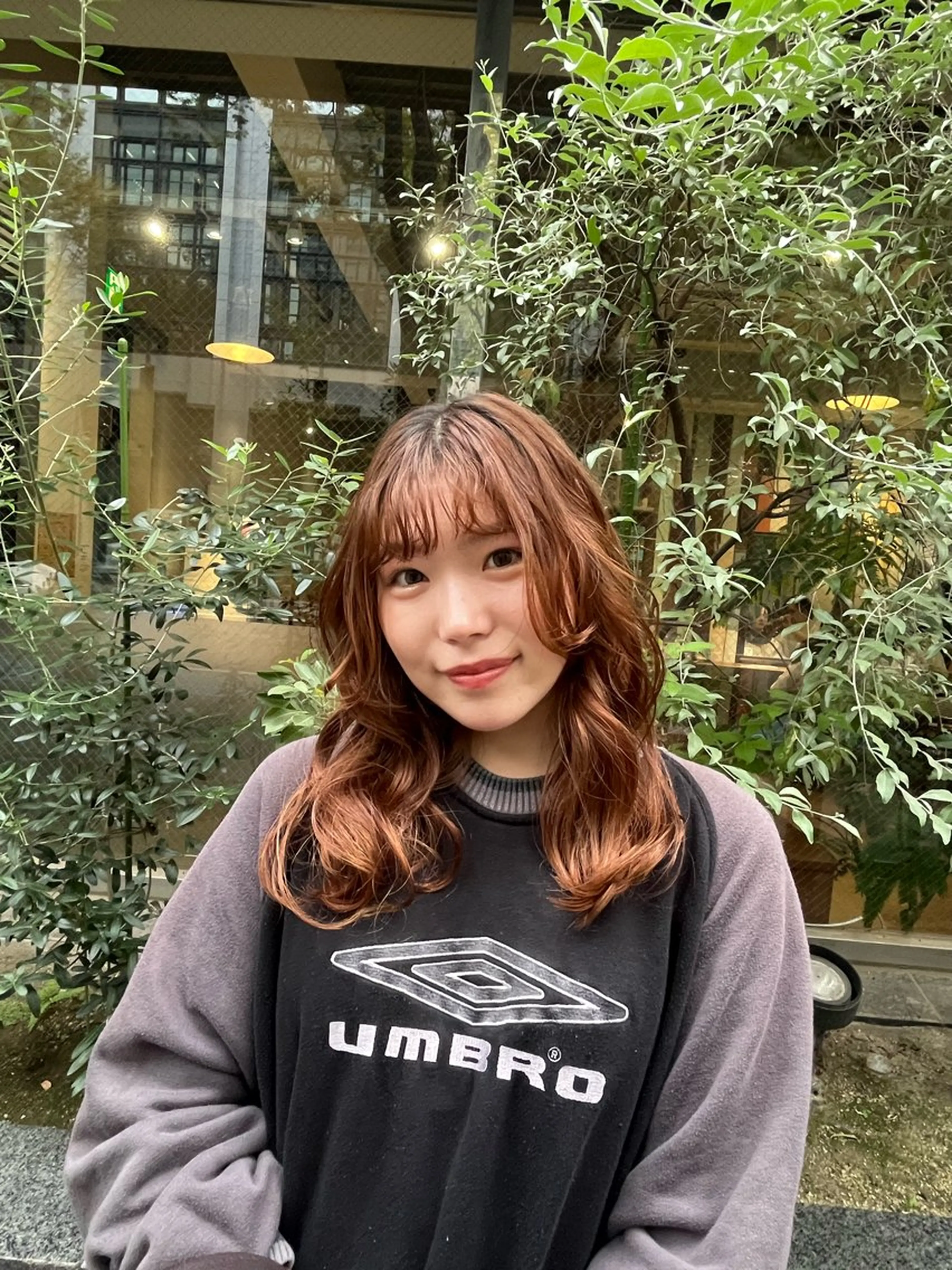 ミディアム パーマ ミディアムパーマ デジタルパーマ えんぐちとも／透明感 カラー／博多ボブのヘアスタイル