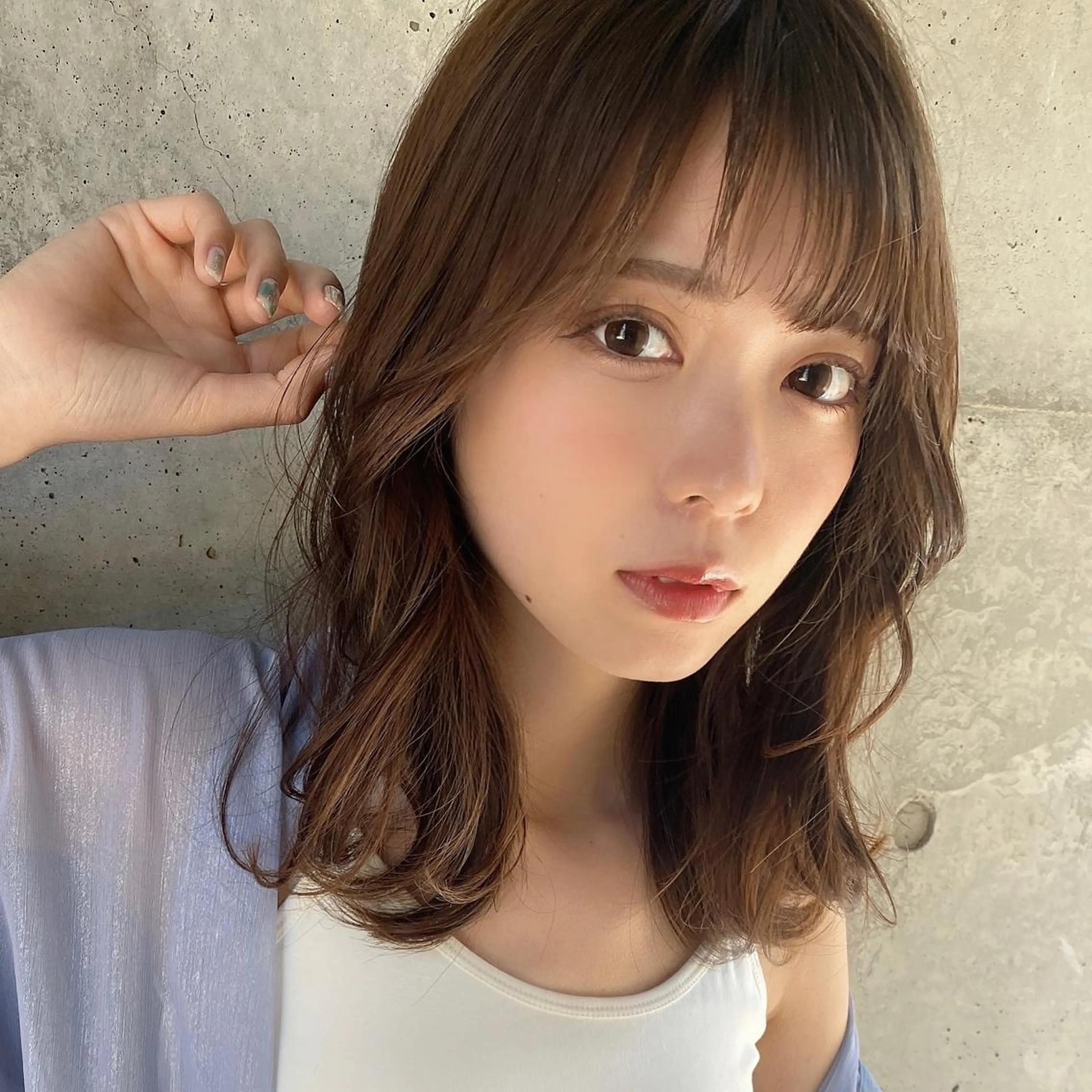 ミディアム カラー ベージュカラー ブラウンカラー くびれヘア 髪質改善 縮毛矯正 🧡くびれヘア/前髪 顔周り🧡久原結衣のヘアスタイル