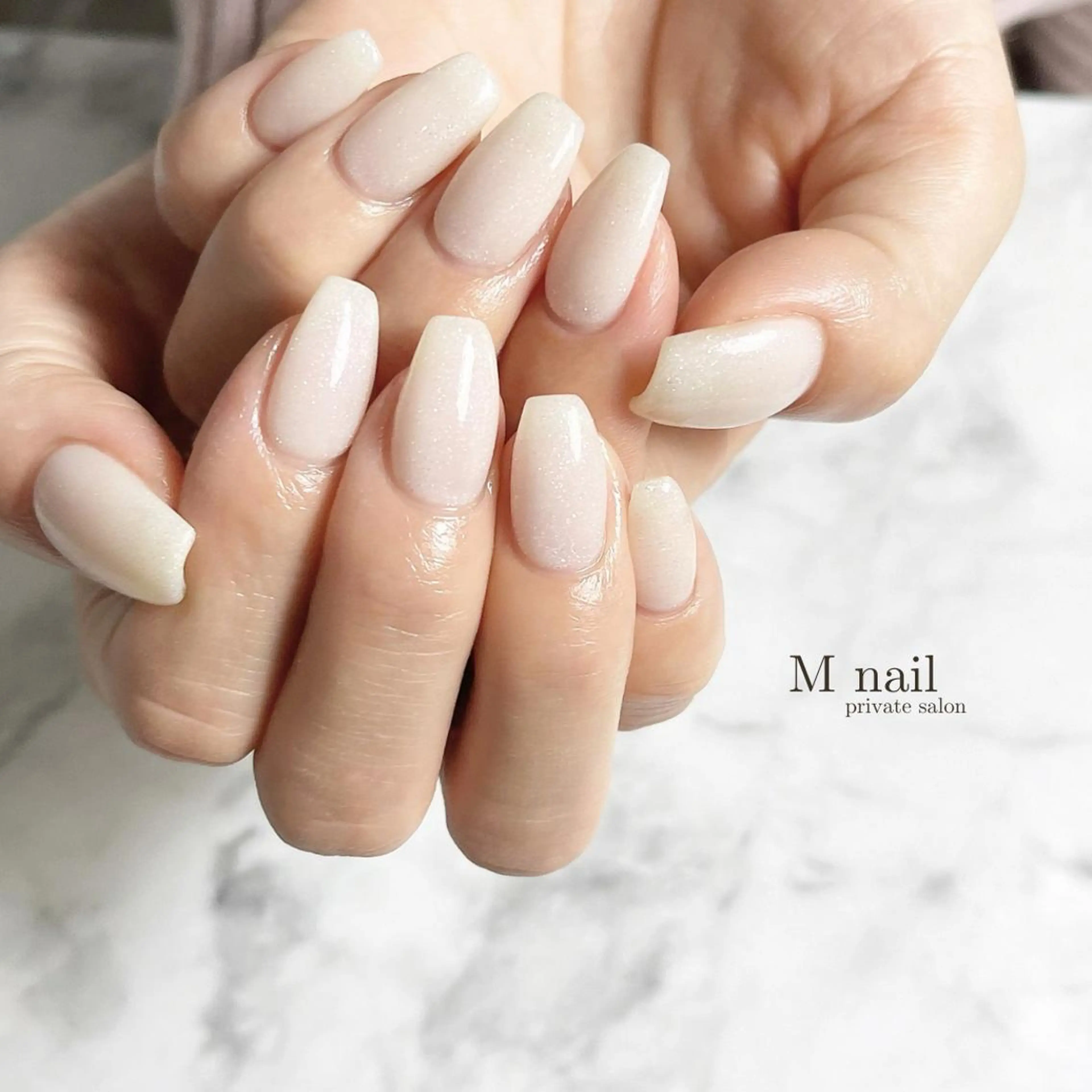 ネイル ホワイト ハンドネイル M　nail所属・M nailのネイルデザイン