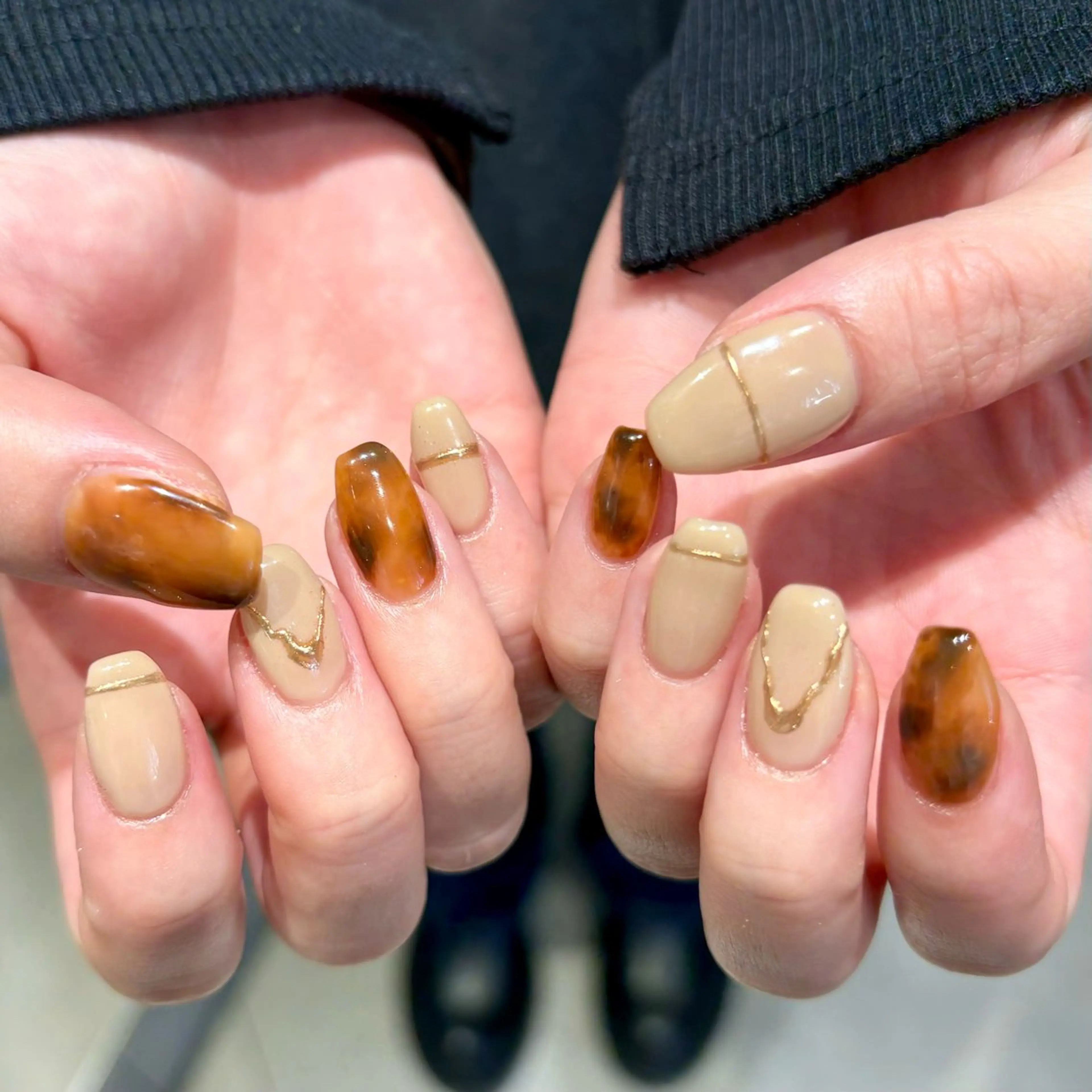 ネイル アートネイル べっ甲ネイル Kureha/ネイル トレンドヘアのヘアスタイル