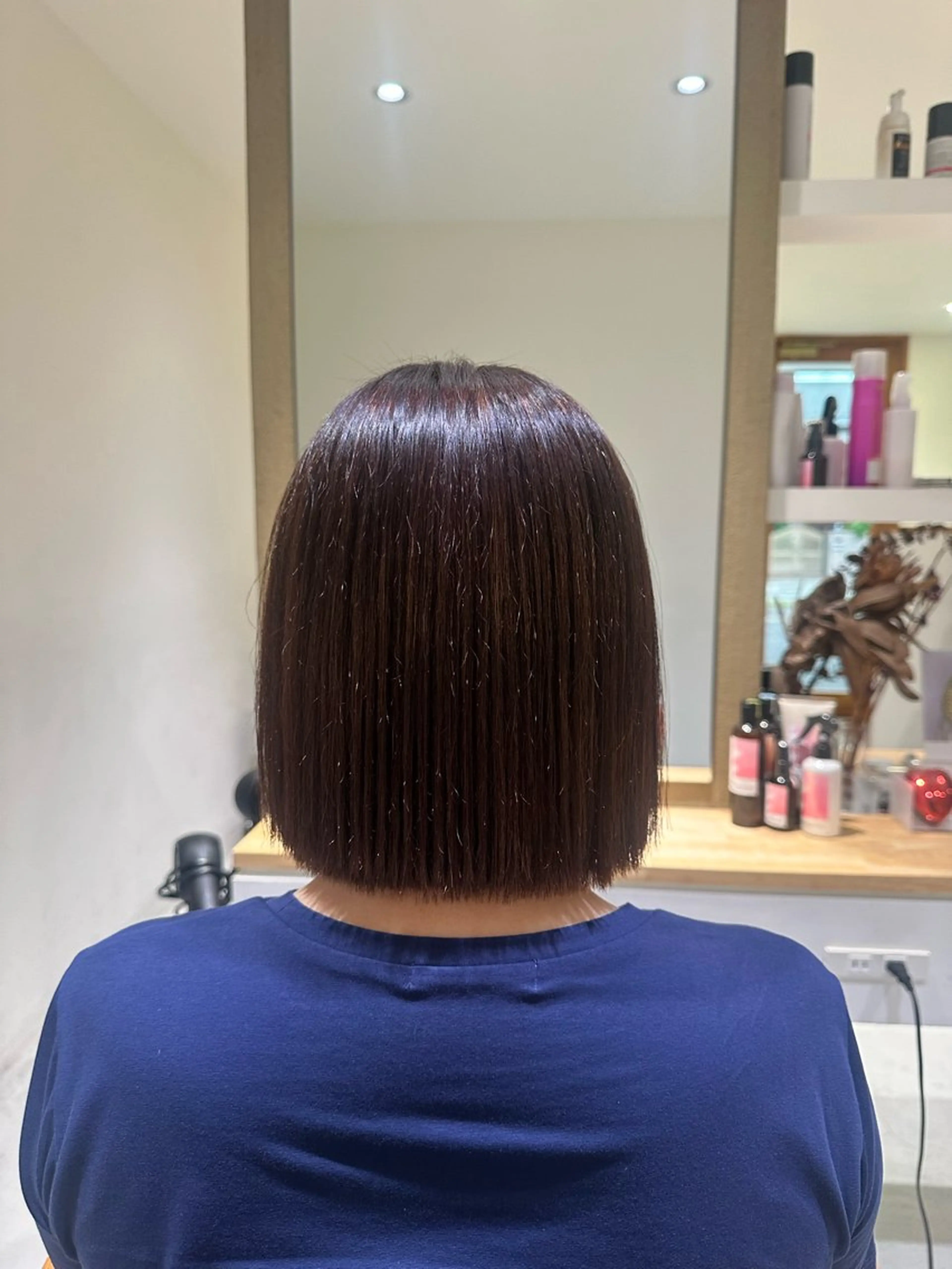 ミディアム カット 縮毛矯正 レイヤー/蟹江/ くすみカラー/川口のヘアスタイル