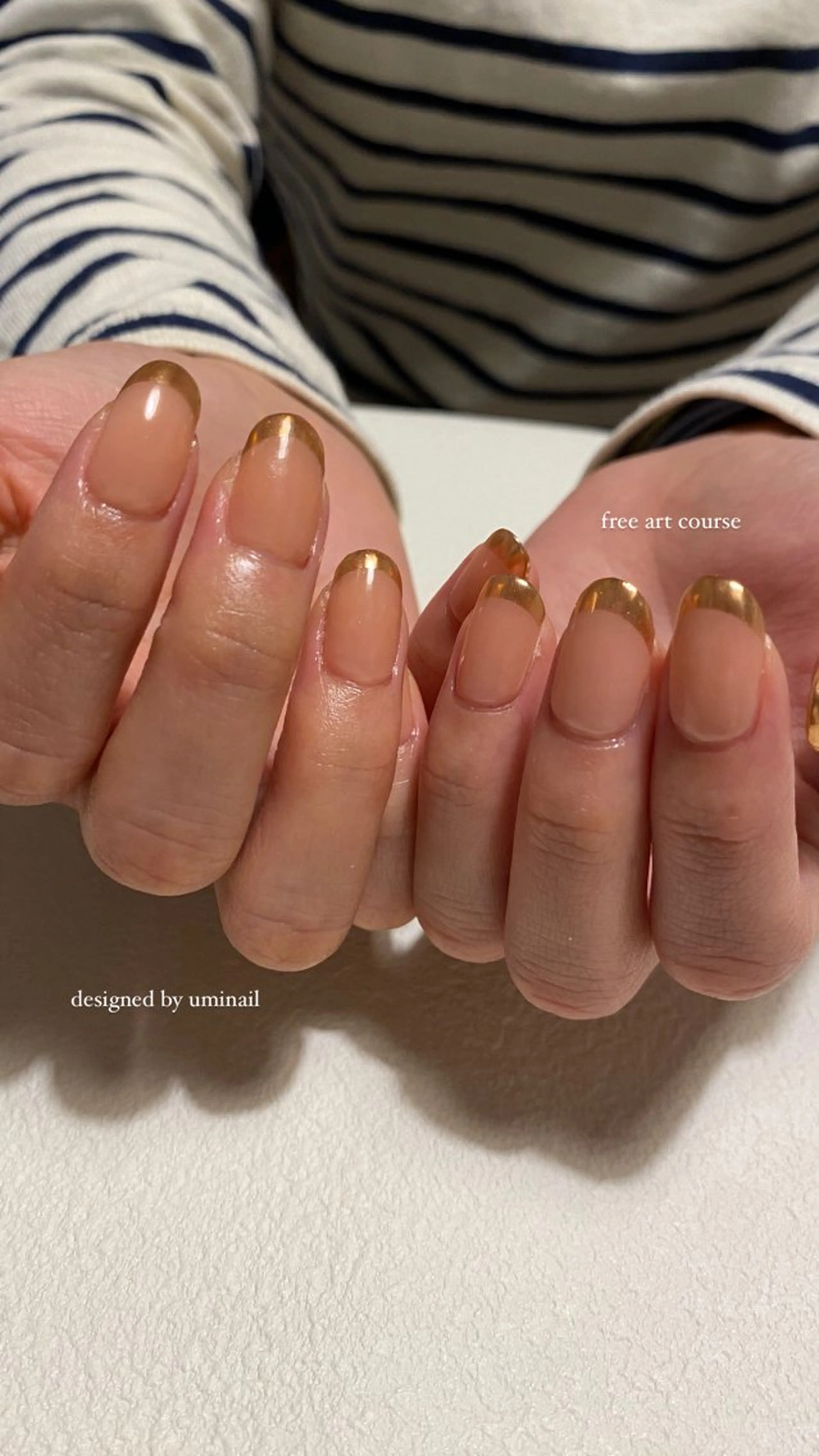 ネイル アートネイル フレンチネイル おそろいネイル ミラーネイル オフィスネイル umi nailのネイルデザイン