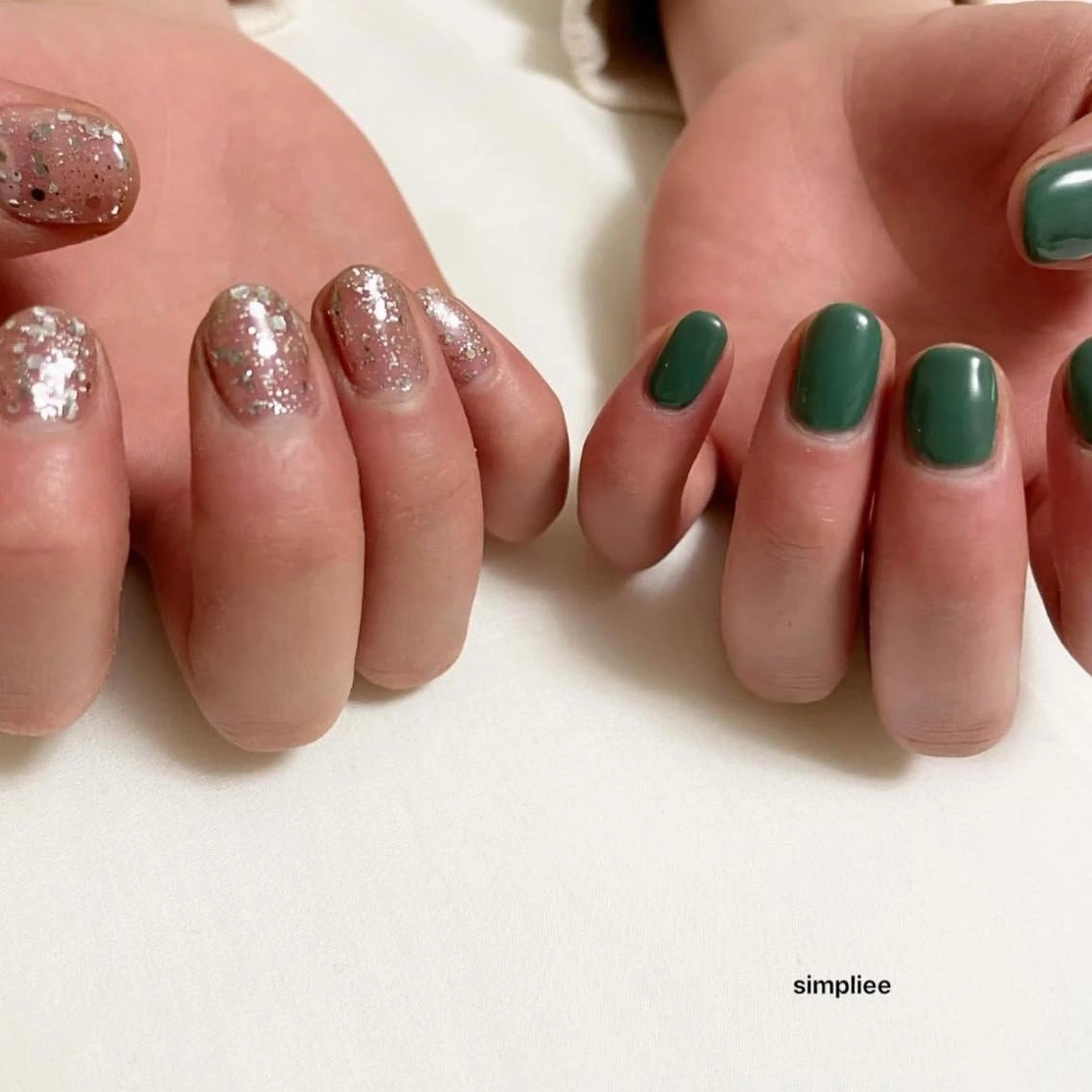 ネイル ラメ(グリッター) ワンカラーネイル ハンドネイル シンプリーワン 渋谷店🪄MOENAのネイルデザイン