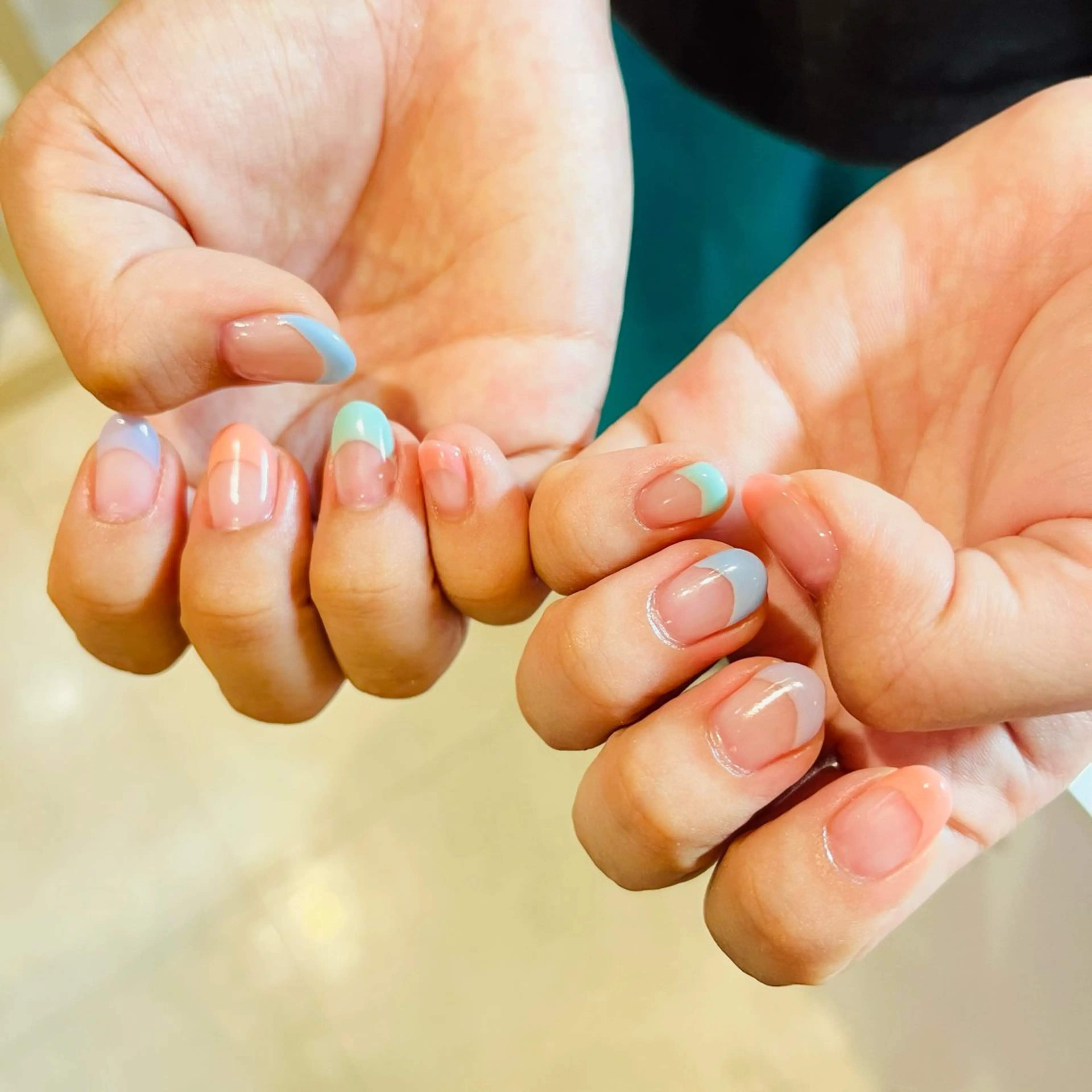 ネイル フレンチネイル パステルネイル Briwa✨nail 💅enoi ❤︎のネイルデザイン