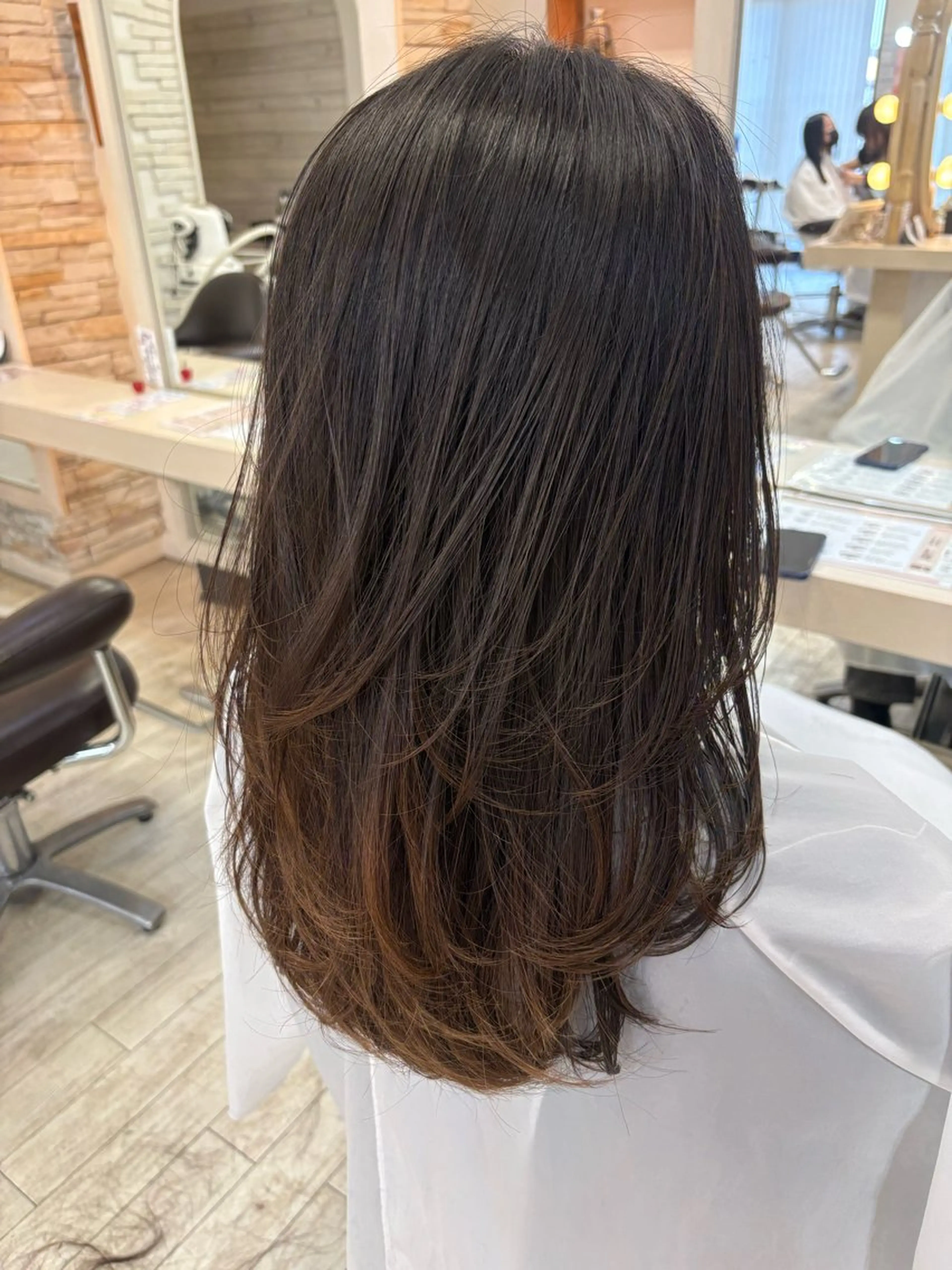 セミロング カット ヘアカラー パーマ エクステ CREA渋沢 モデル募集🌺アイナのヘアスタイル