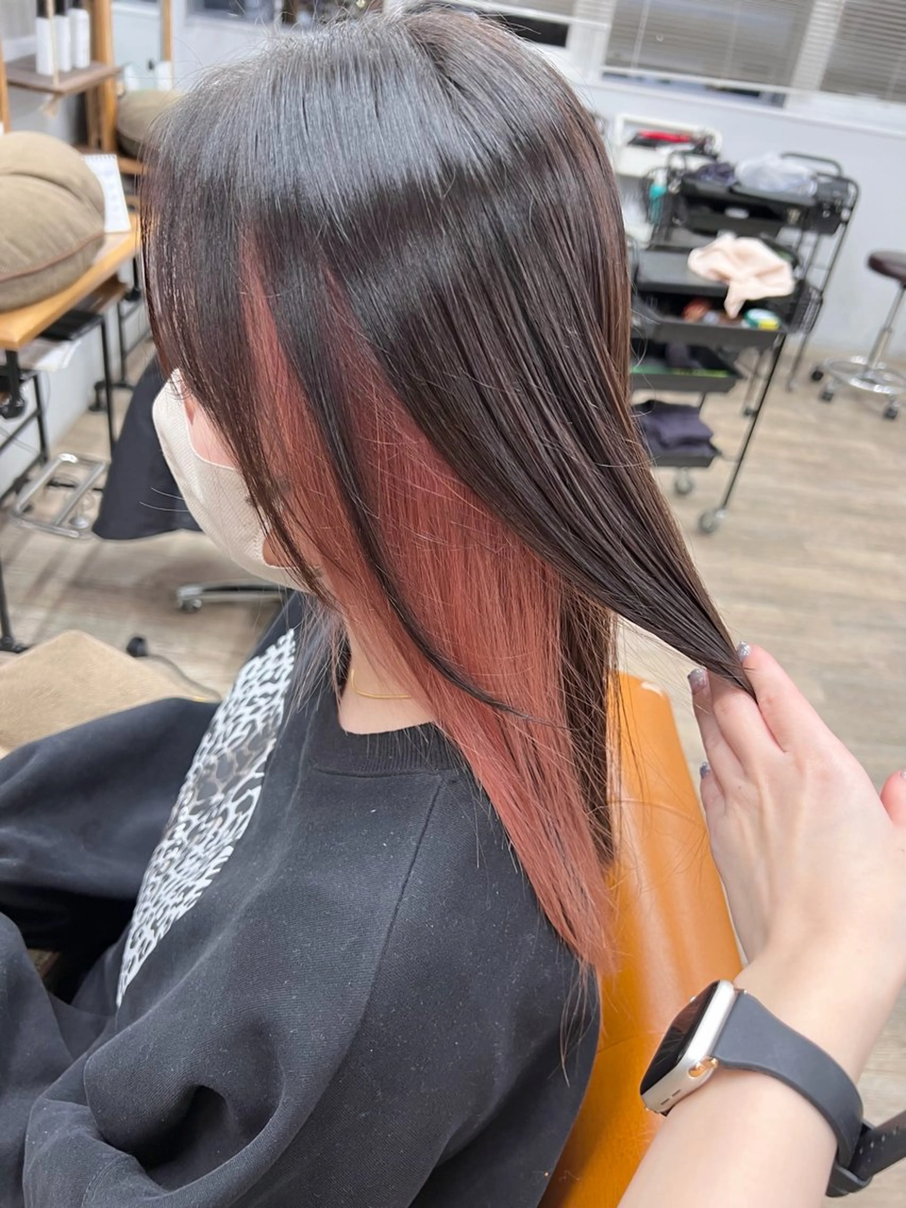 カラー ブリーチ ピンクカラー 小谷野 七海🐬のヘアスタイル