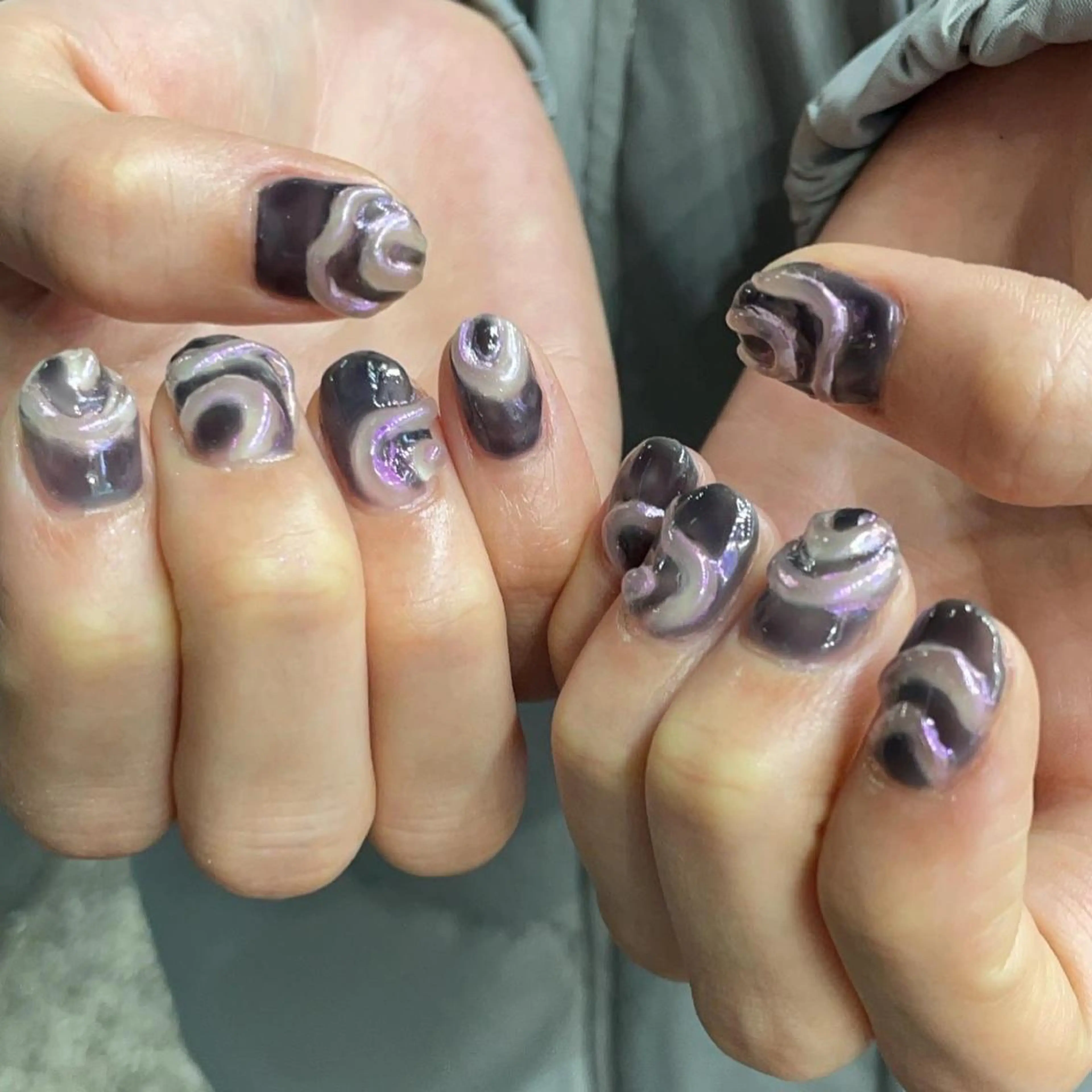 ネイル ニュアンスネイル ぷっくりネイル メンズ/艶髪/カラー サクラ🌸のヘアスタイル