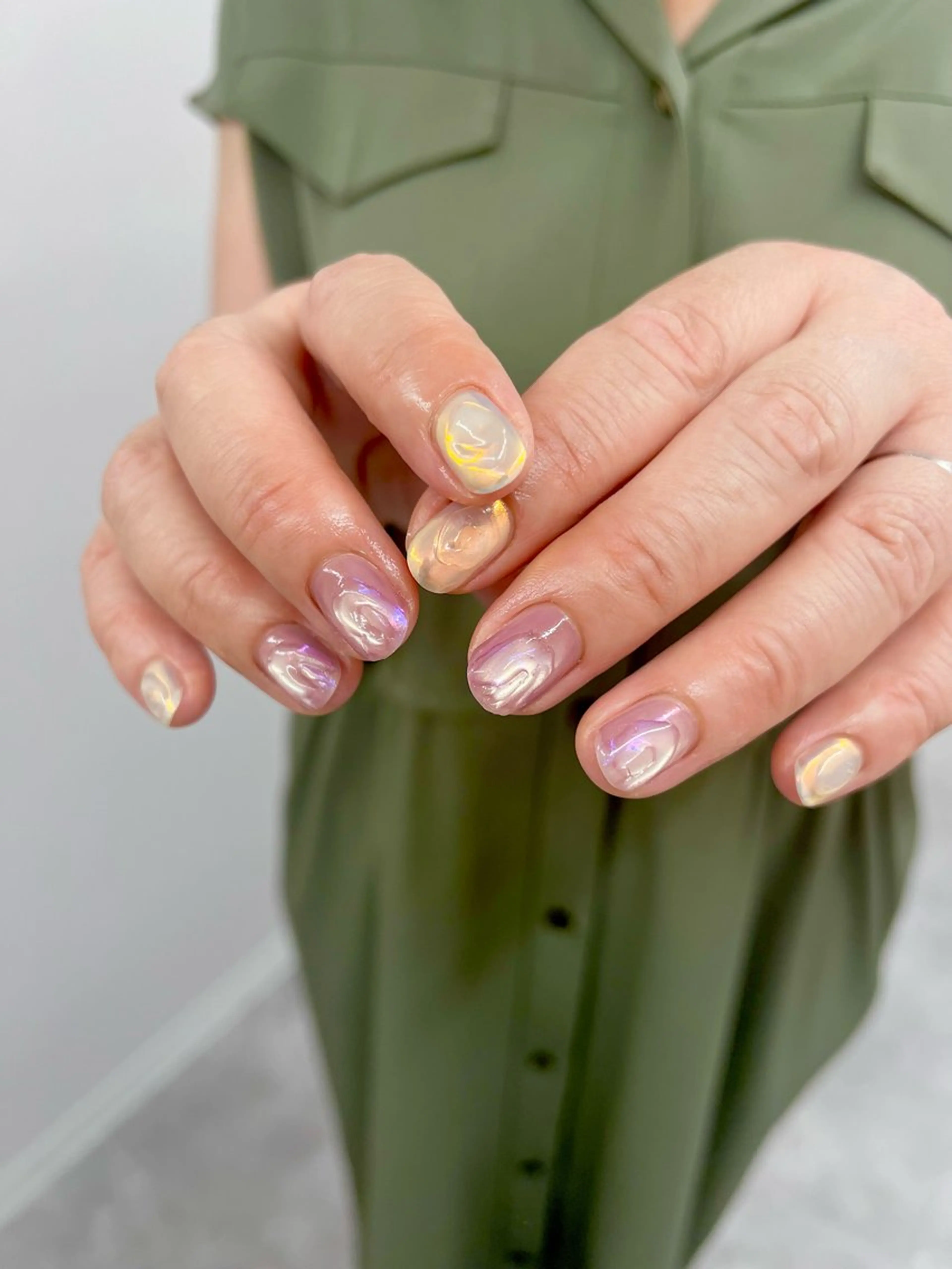 ネイル オーロラネイル ジェルネイル マグネットネイル ニュアンスネイル パラジェル ハンドネイル ハンドケア Bana_ Nailのネイルデザイン