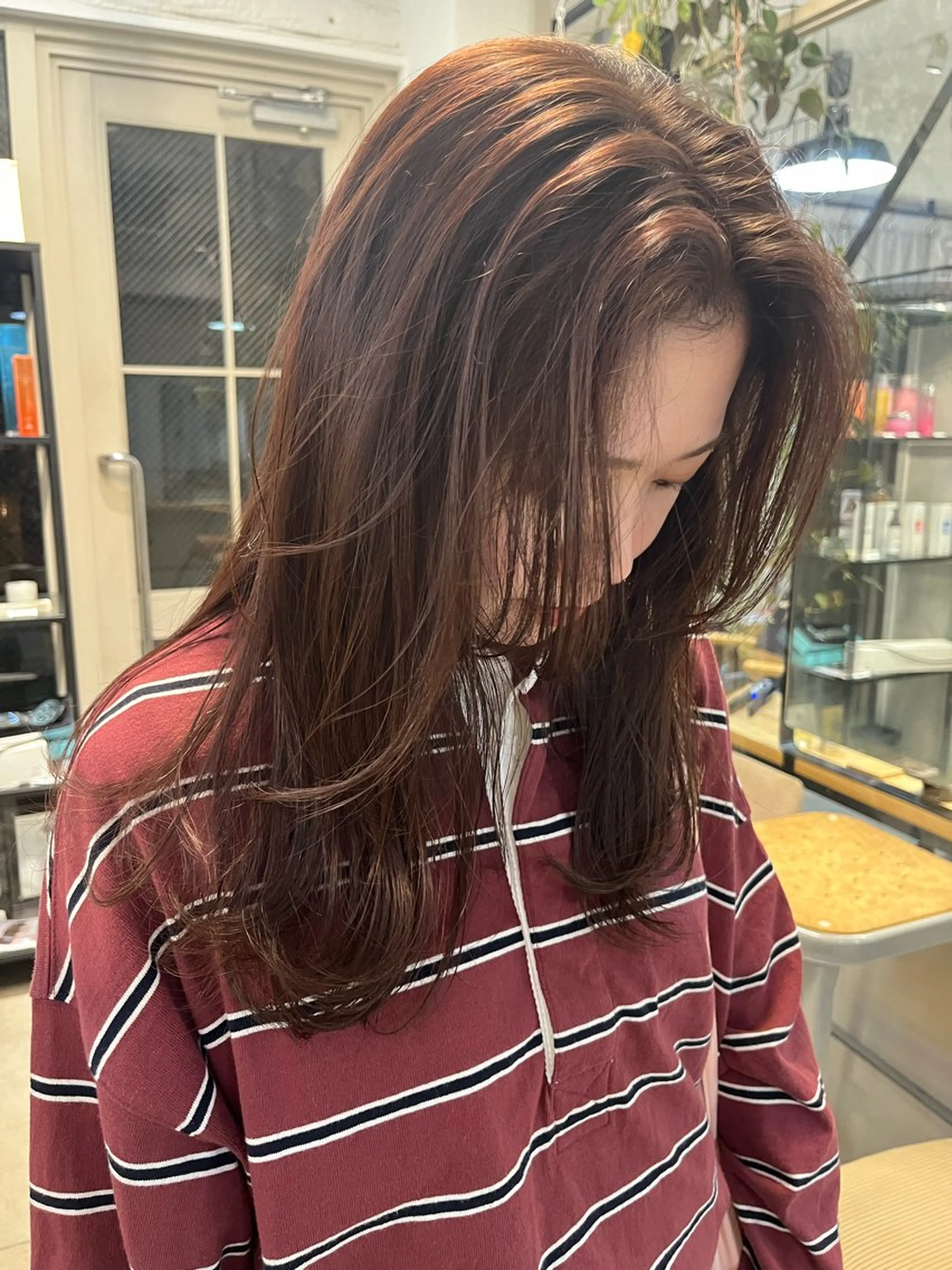 ミディアム カラー ベージュカラー ブリーチ ブラウンカラー ブリーチなしカラー ナチュラルなヘア /ヨシダトモキのヘアスタイル