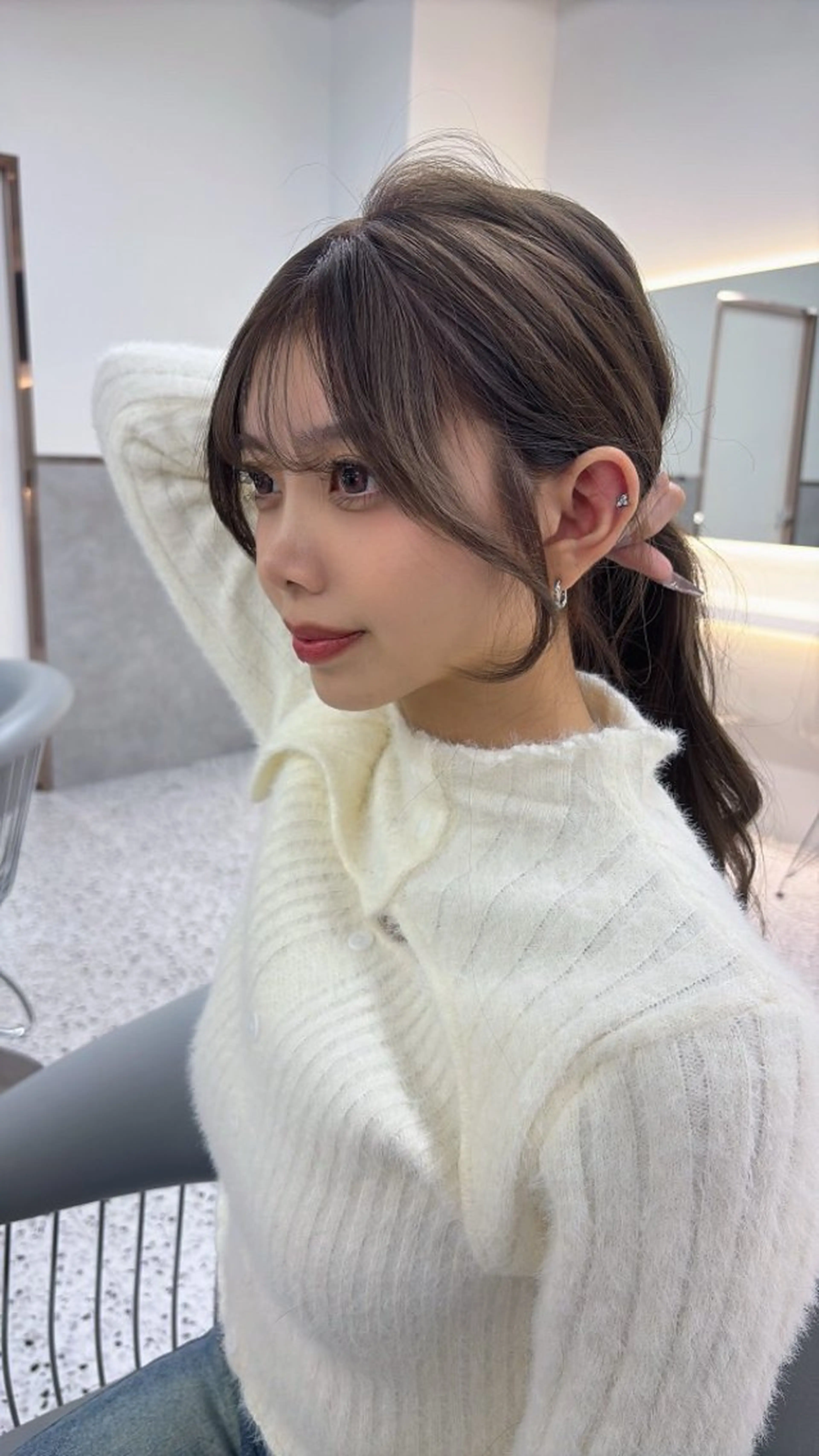 ロング カラー カット ヘアカラー トリートメント yui🎀透明感 ベージュカラー／博多のヘアスタイル