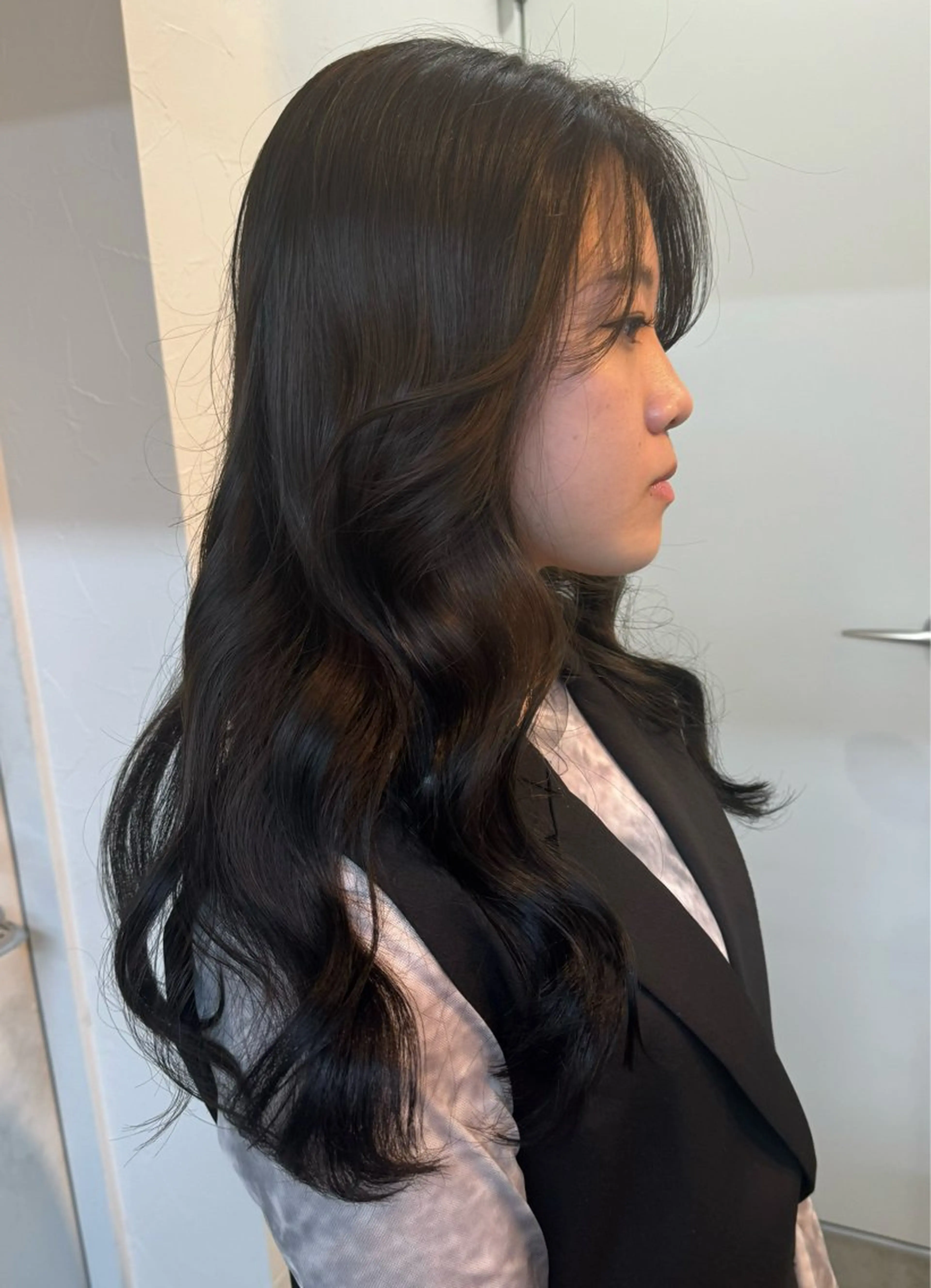 ロング レイヤーカット 韓国風レイヤーカット グレージュ/大希のヘアスタイル